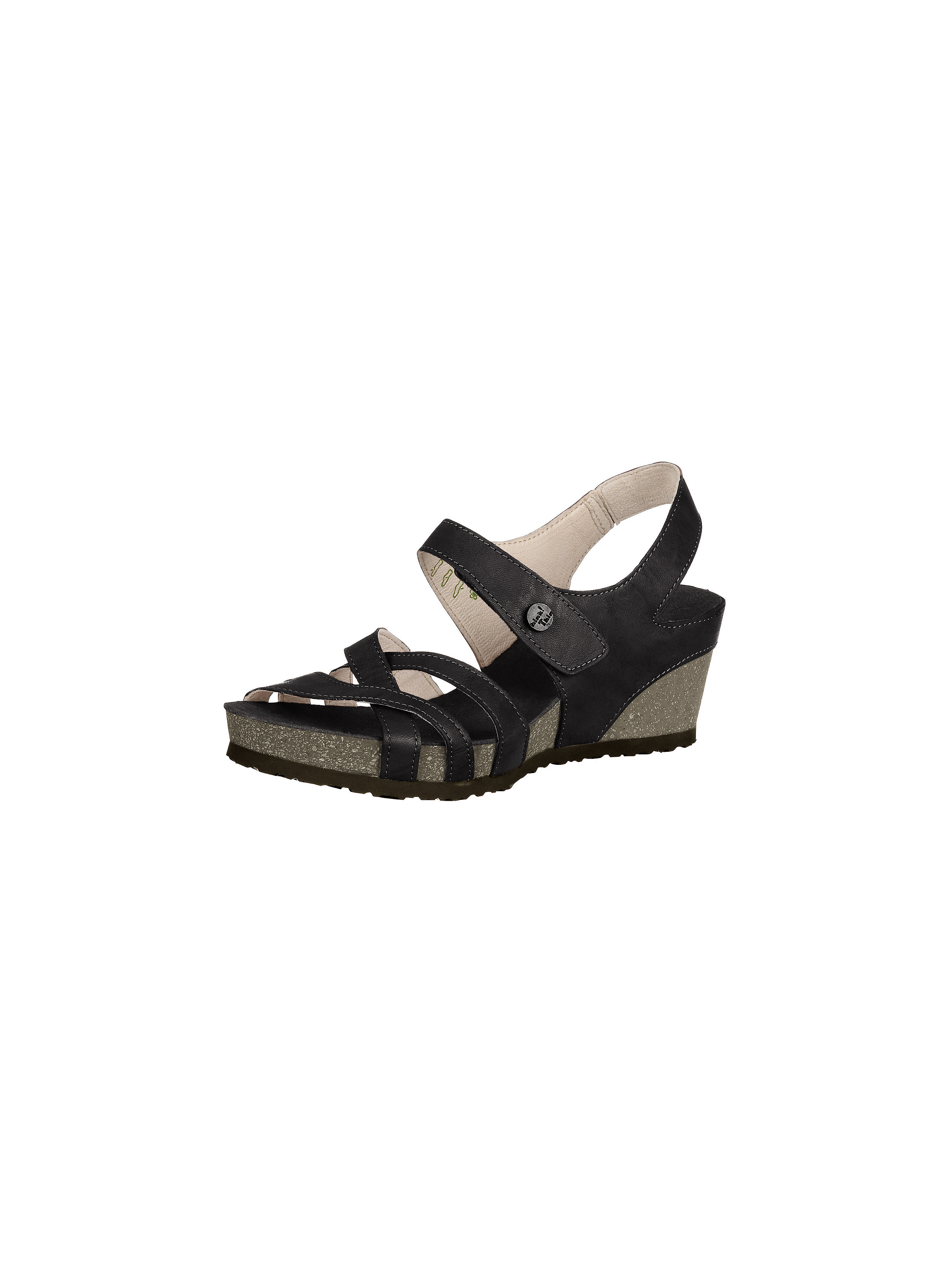 Image of Comfortable sandals with a slight platform Think! black