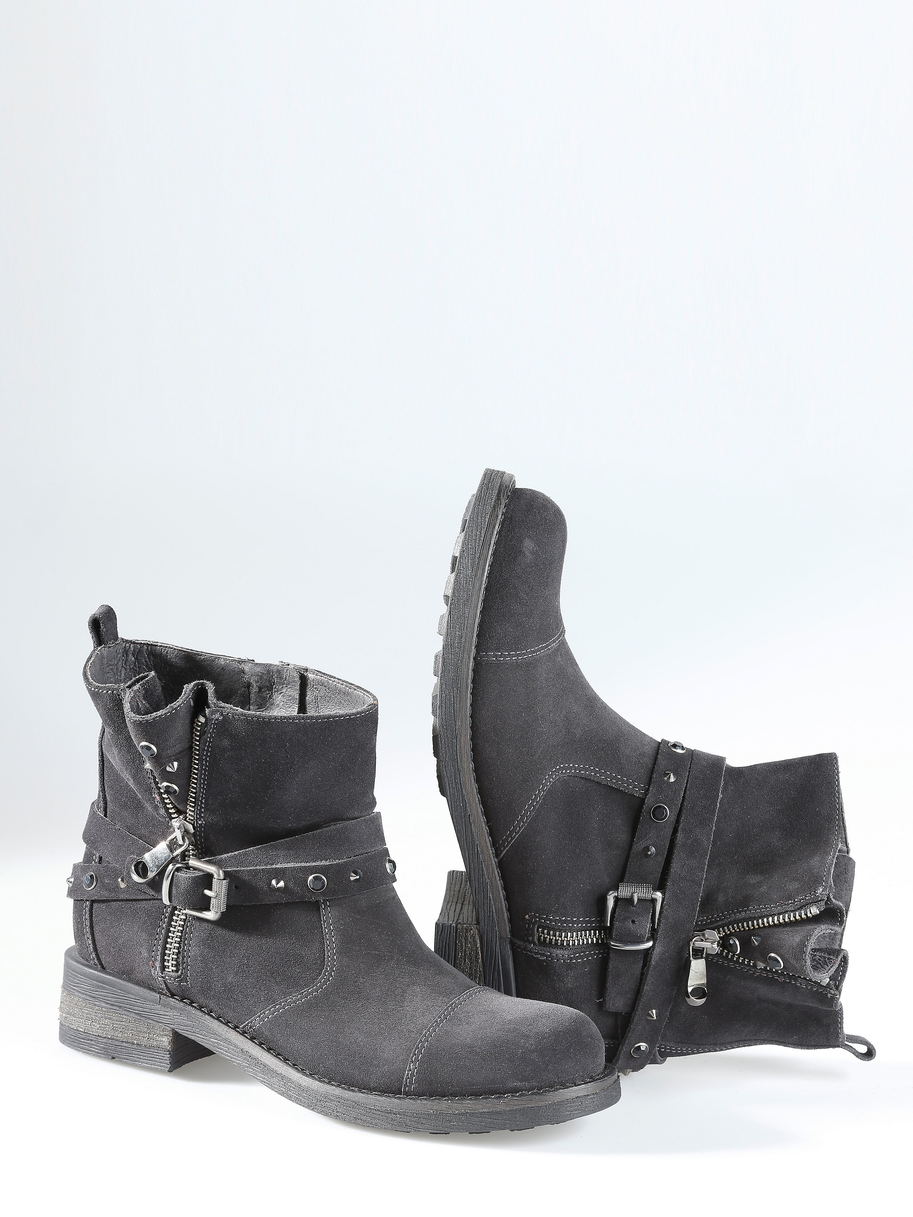 Image of Ankle boots in a biker style Anna Aura grey