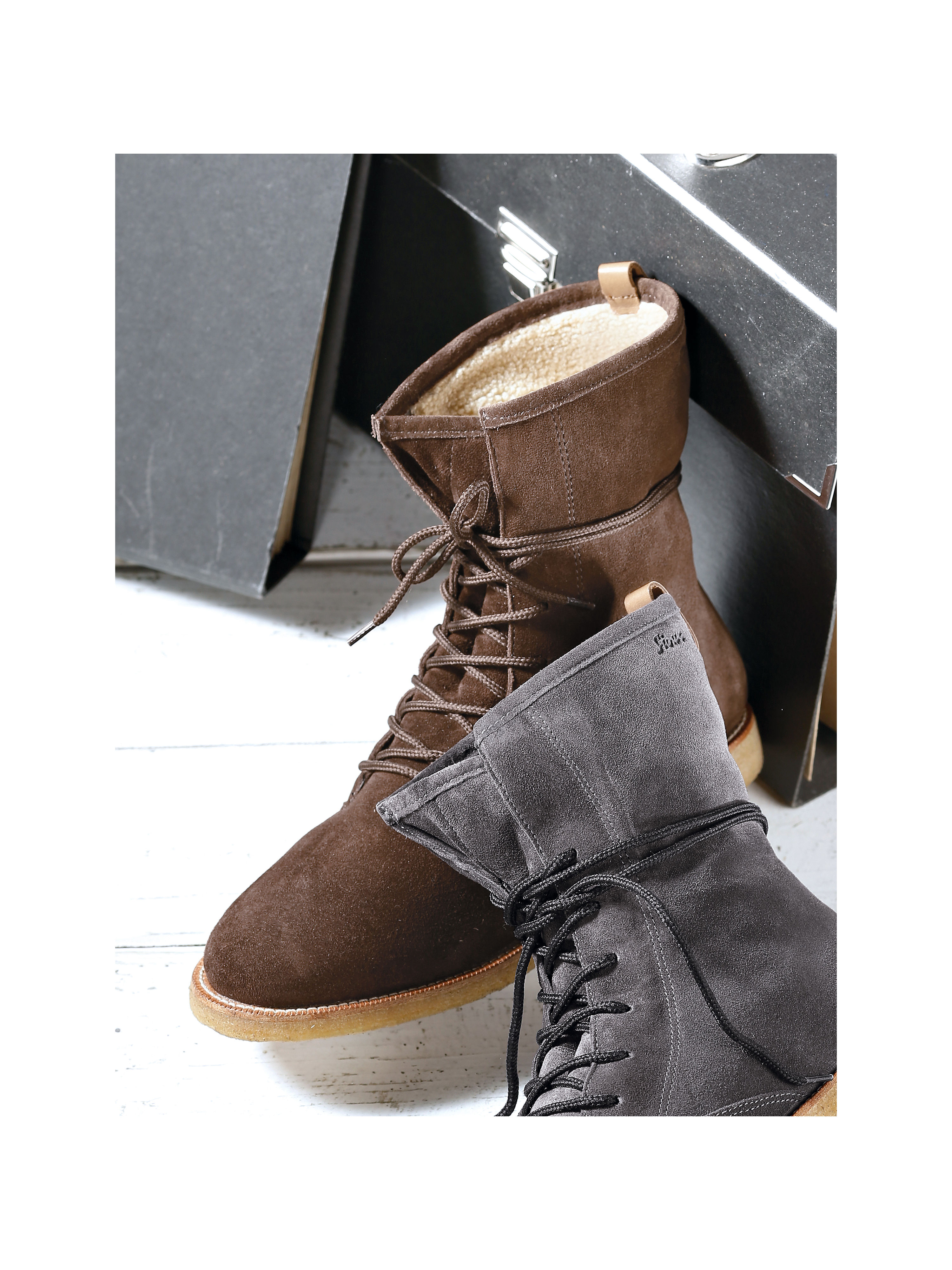 Image of Winter warm lace-up ankle boots Sioux brown