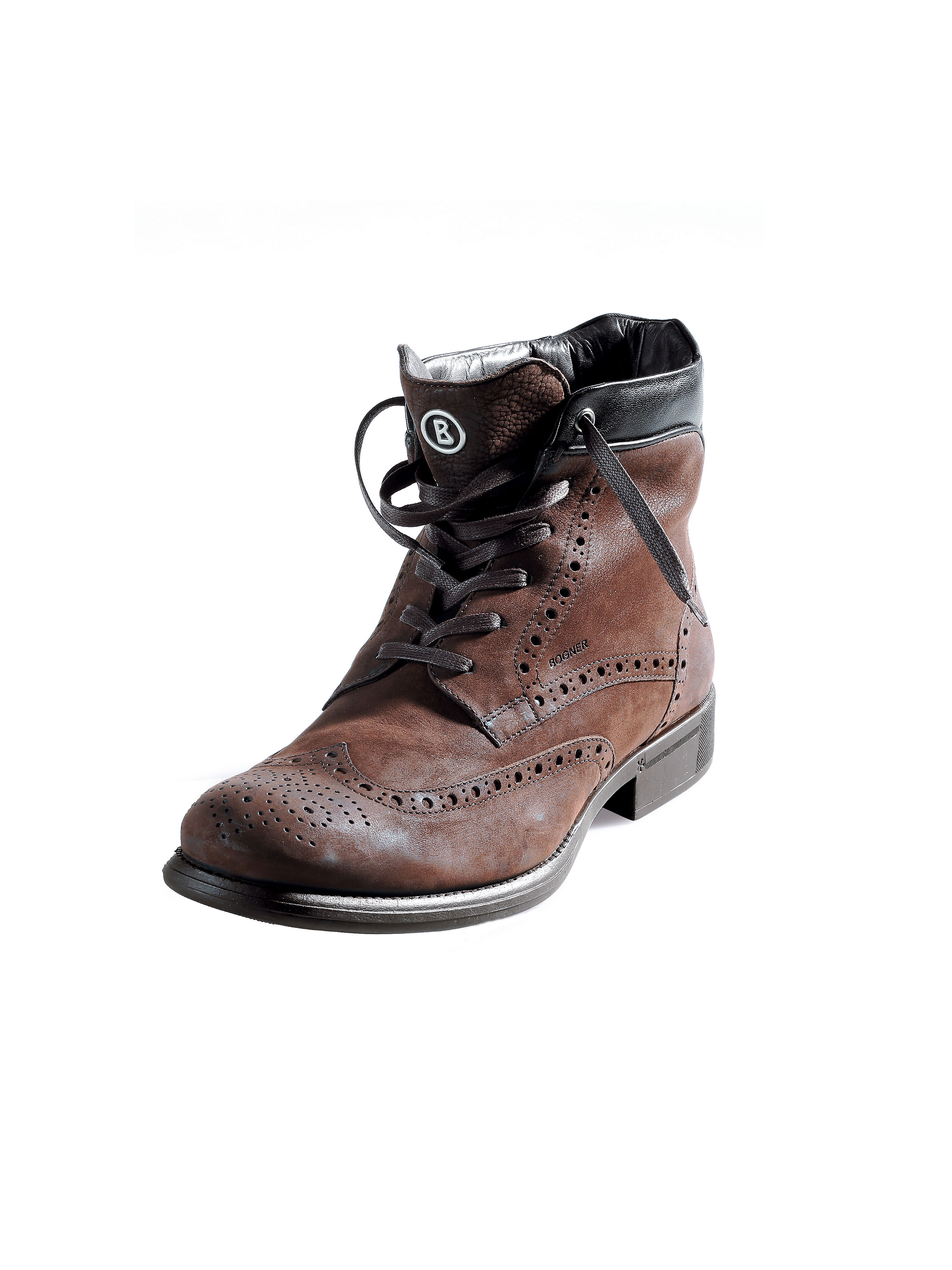 Image of Calf nubuck leather ankle boots Bogner brown