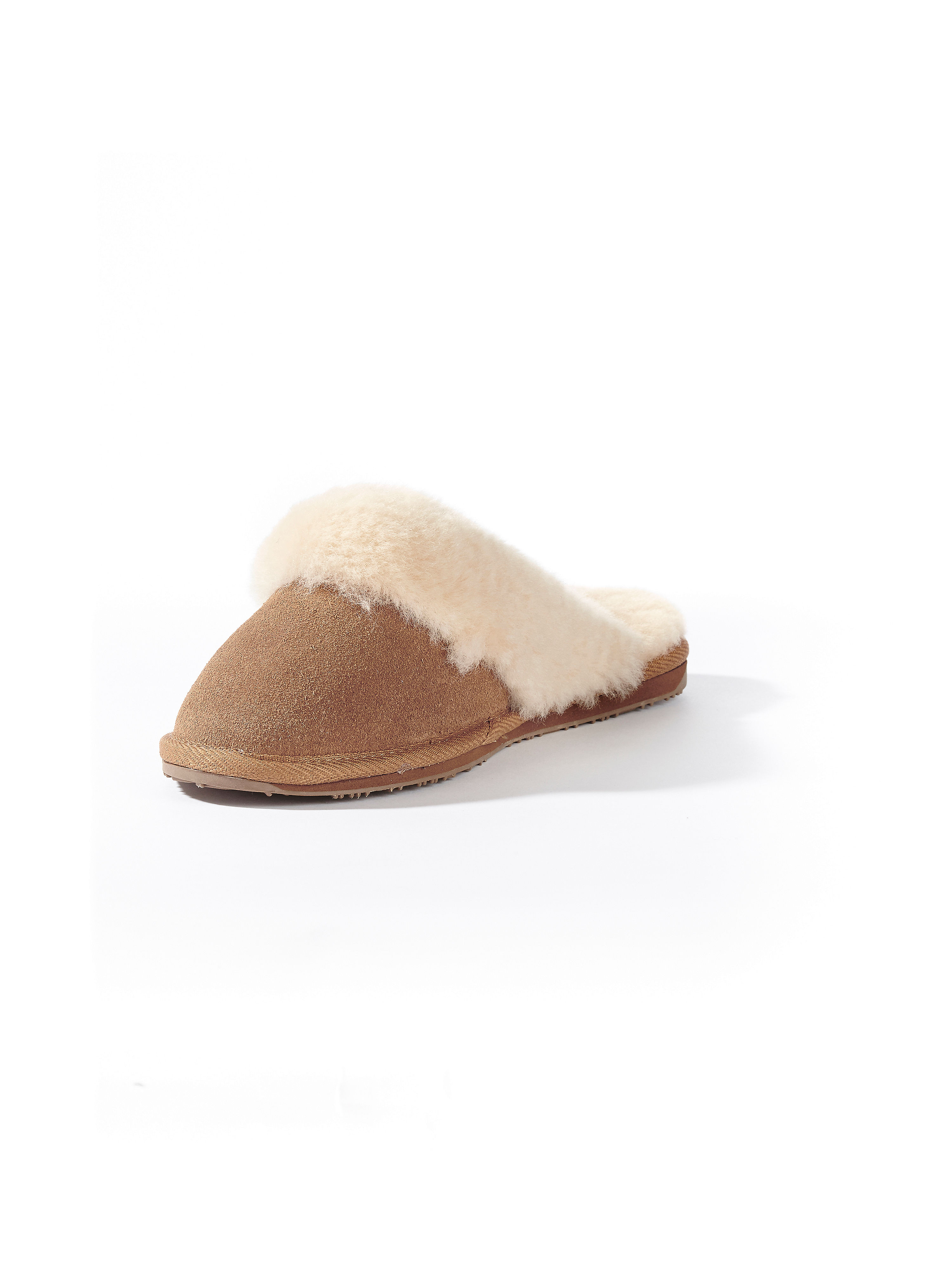 Image of Cowhide suede slippers Emu beige