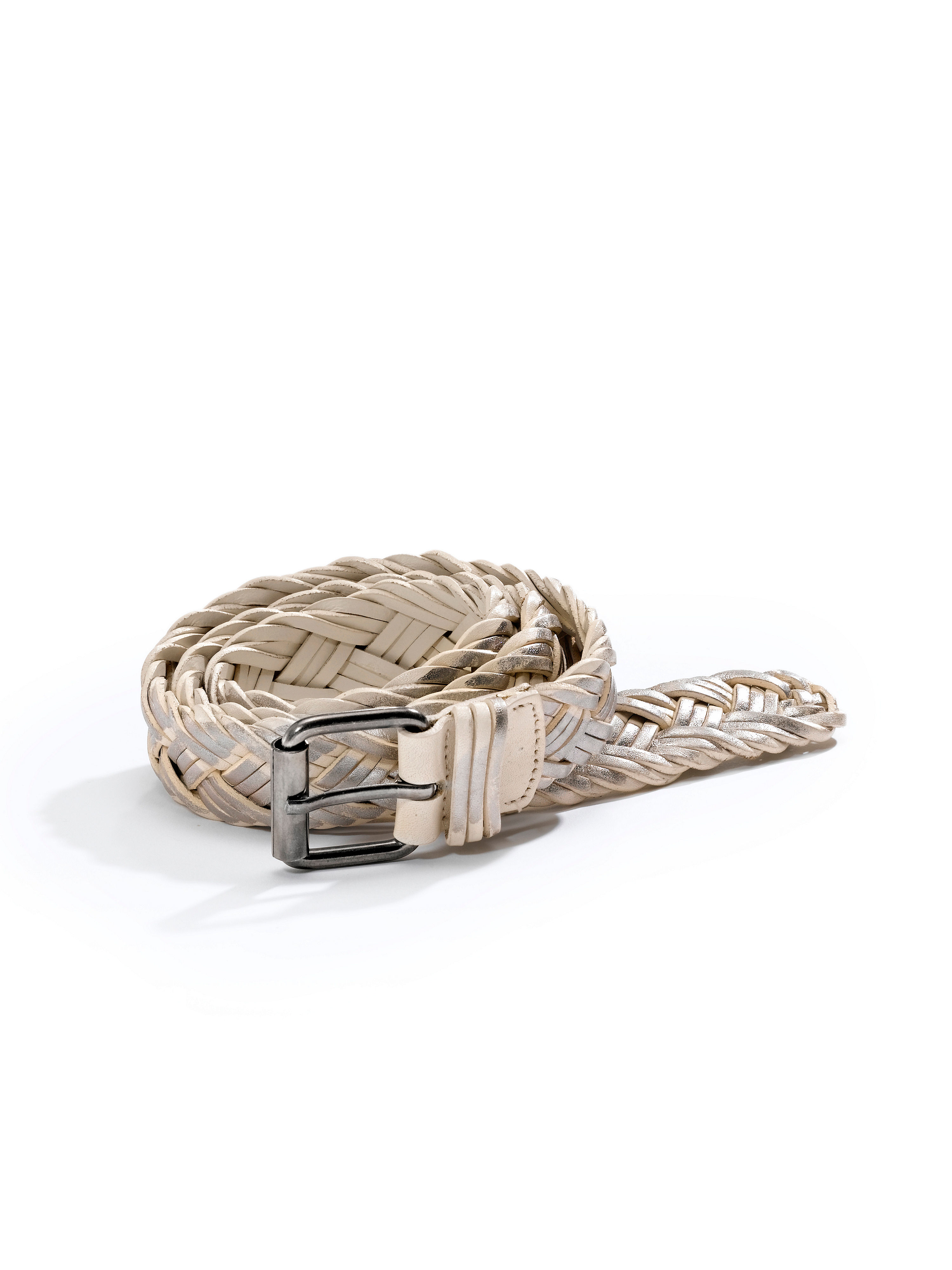 Image of Braided belt made from top-quality leather bands Uta Raasch silver