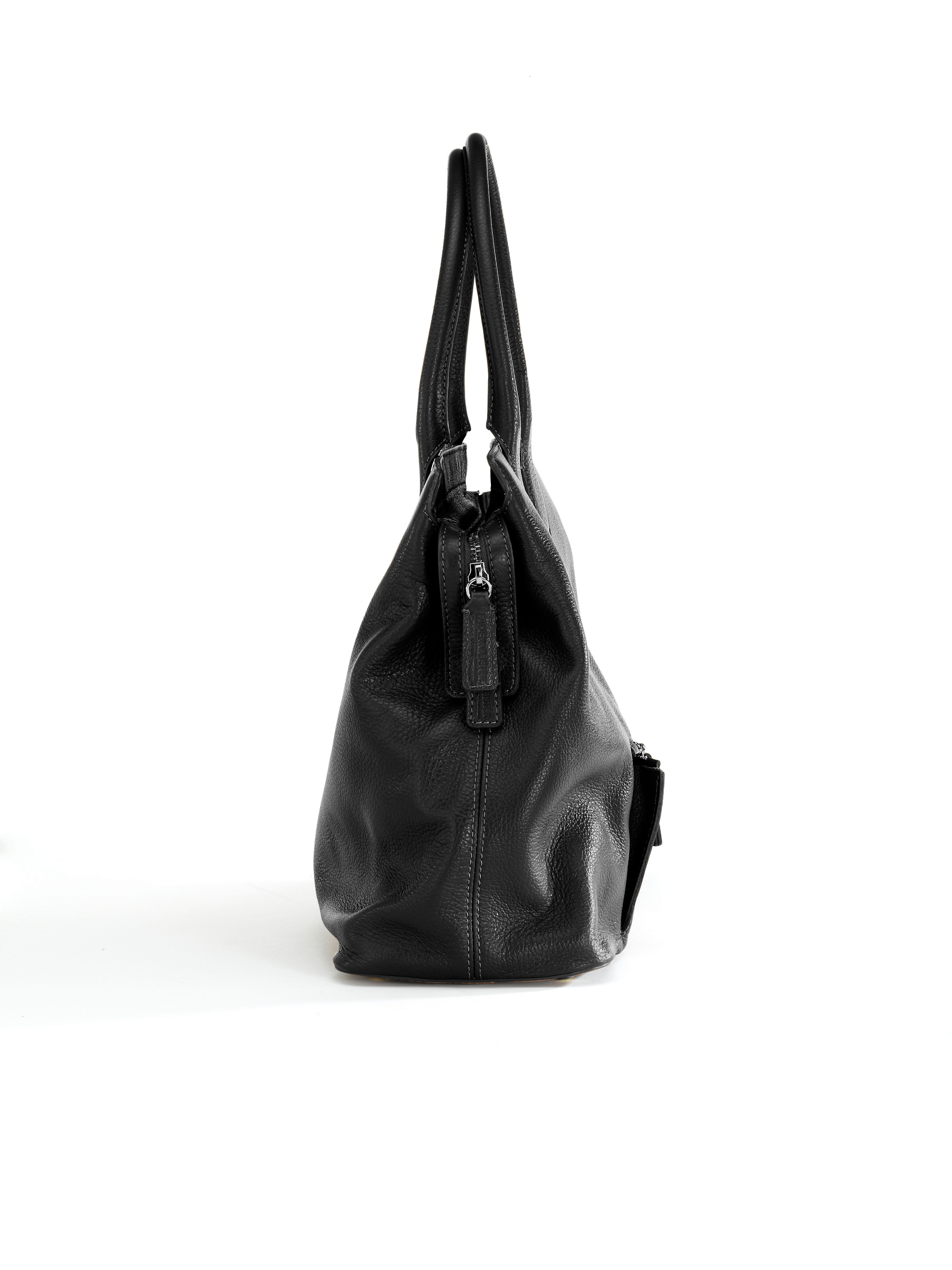 Image of Textured nappa leather bag Fadenmeister Berlin black