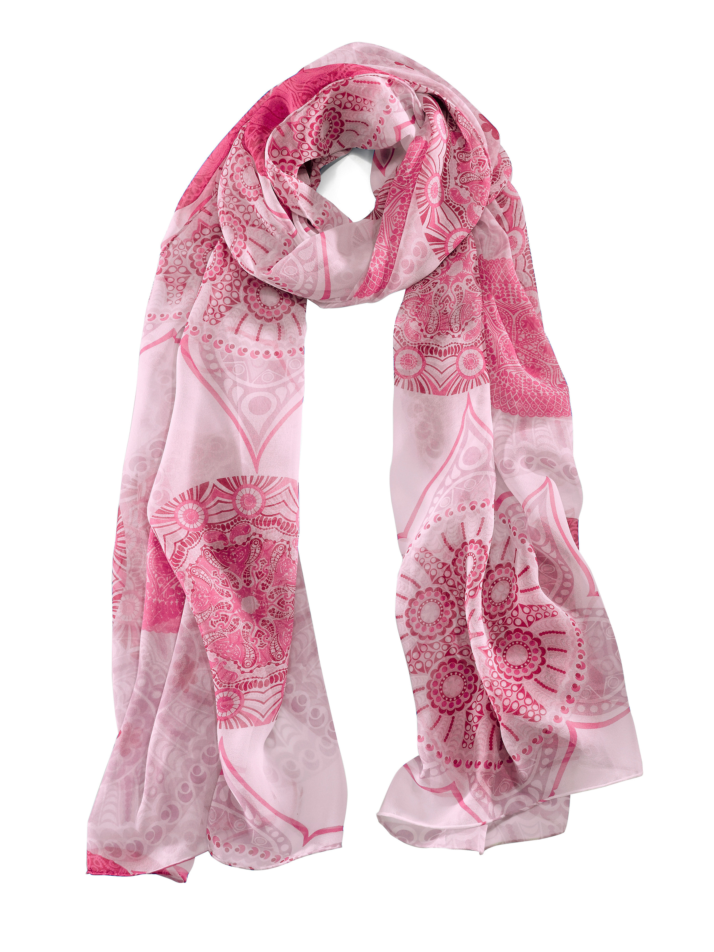 Image of Scarf in 100% silk Fadenmeister Berlin bright pink