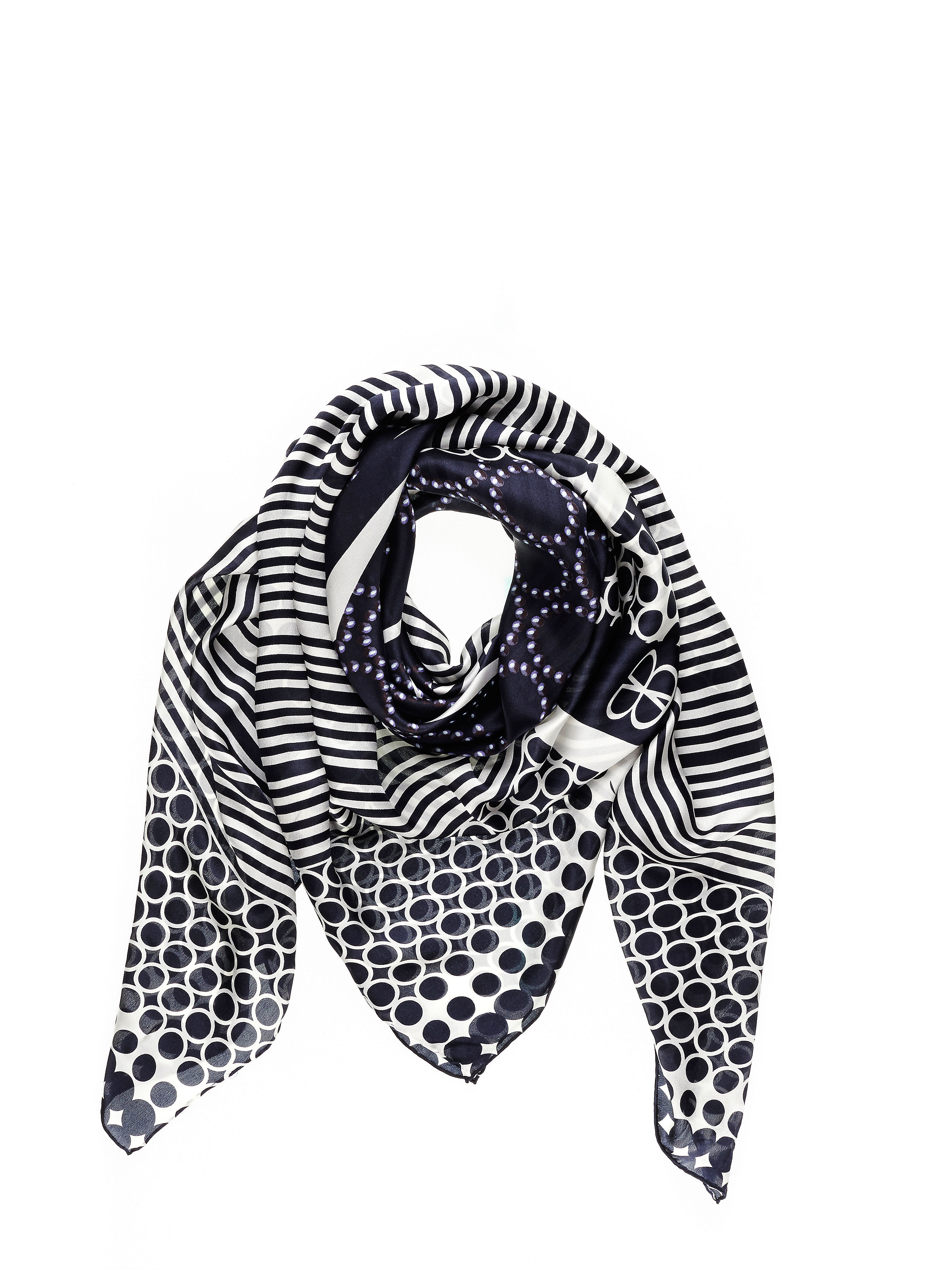 Image of Scarf in 100% silk Basler blue