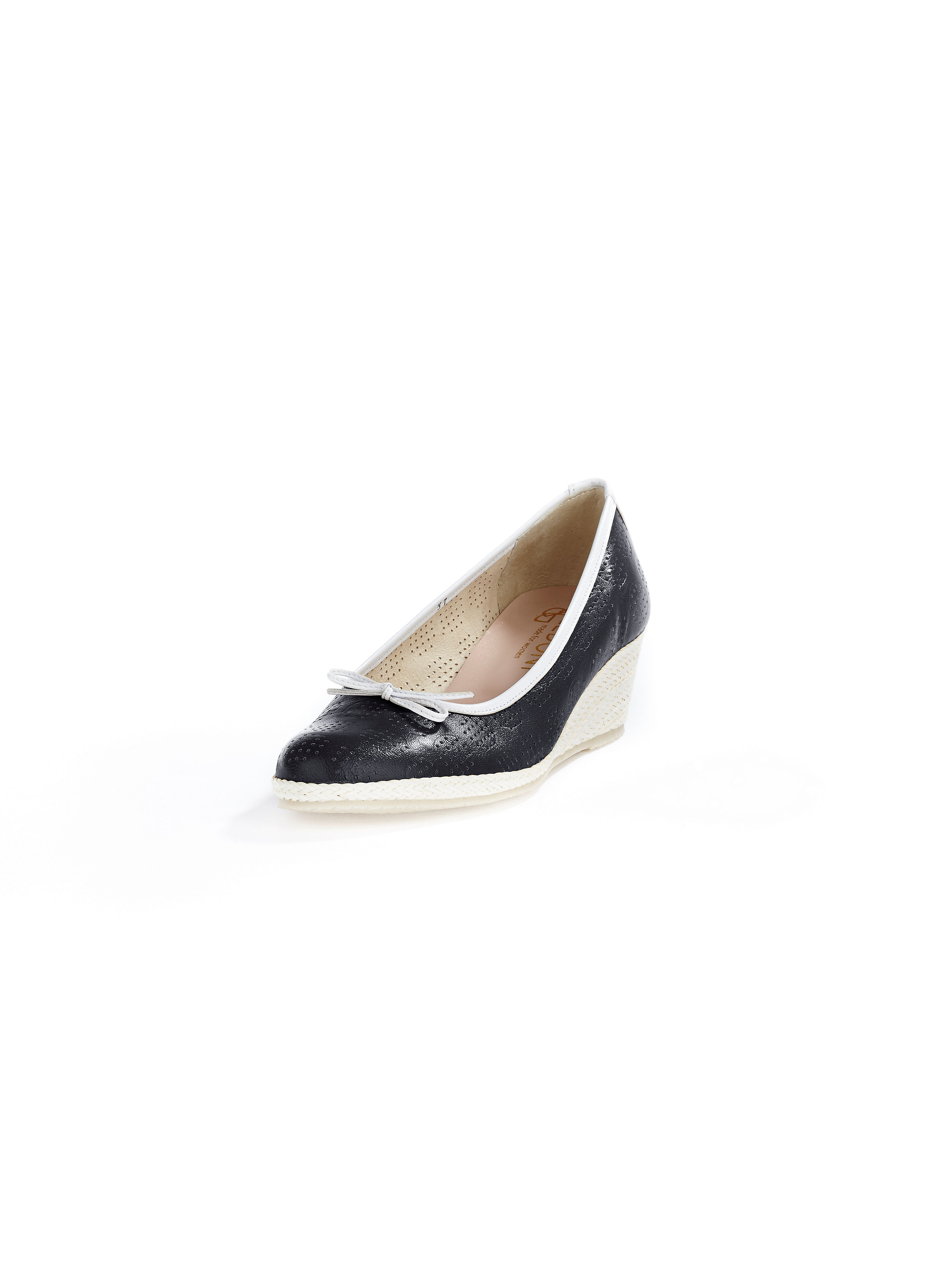 Image of Fine kidskin nappa wedge pumps Ledoni blue