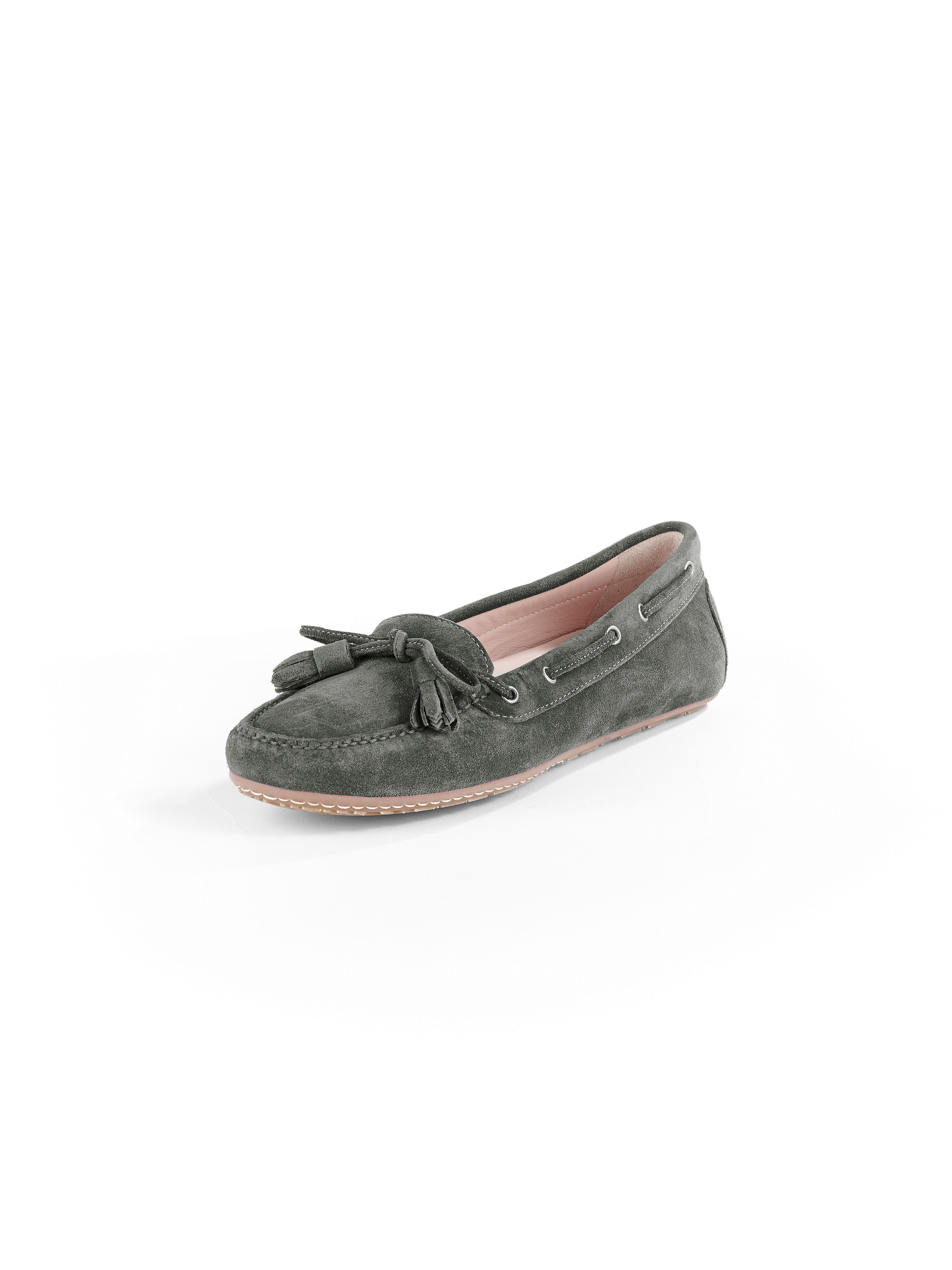 Image of Moccasins in the finest calfskin suede UNÜTZER grey