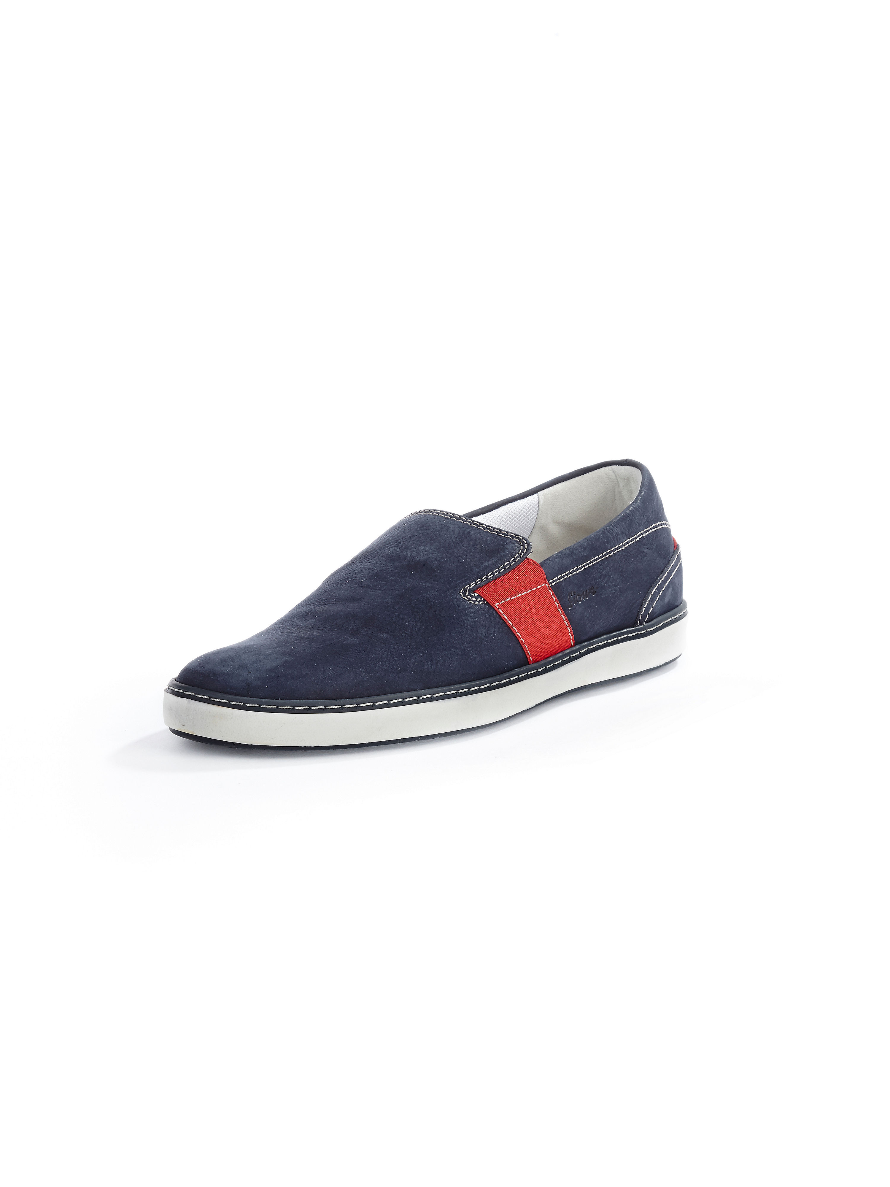 Image of Cowskin nubuck leather slip-ons Sioux blue