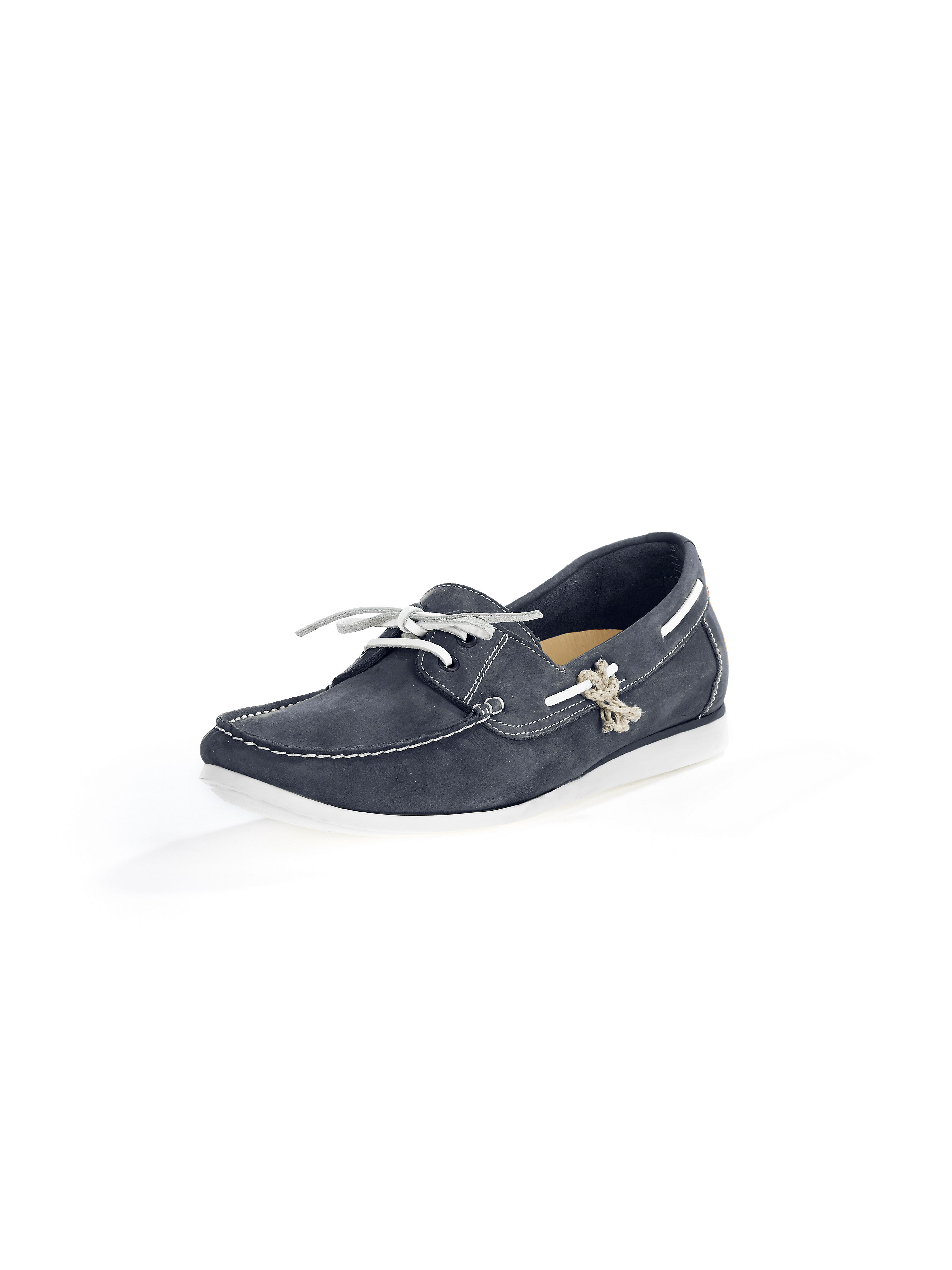 Image of Cowskin nubuck leather moccasins Scarpio blue
