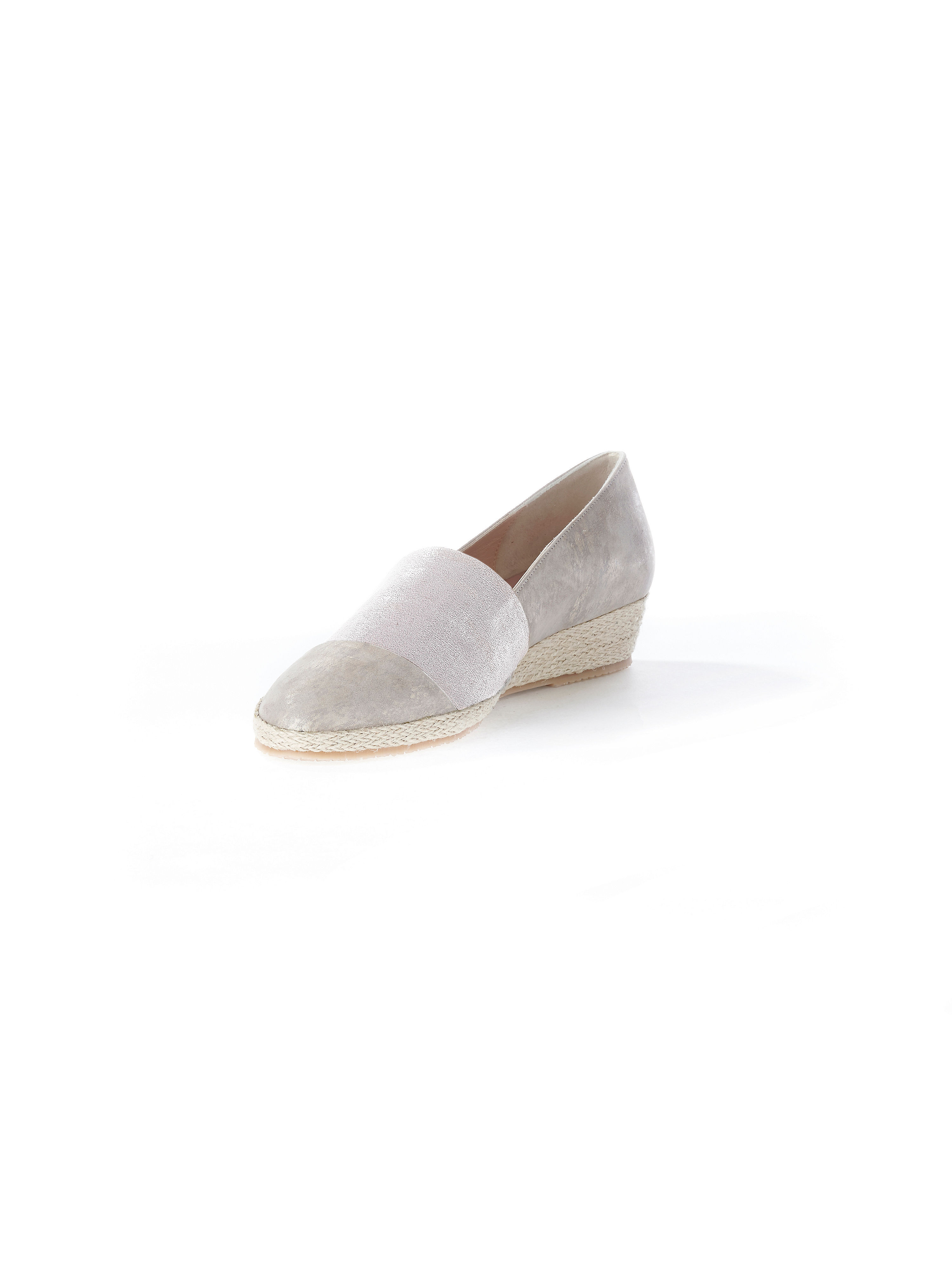 Image of Kidskin suede slip-ons Ledoni silver