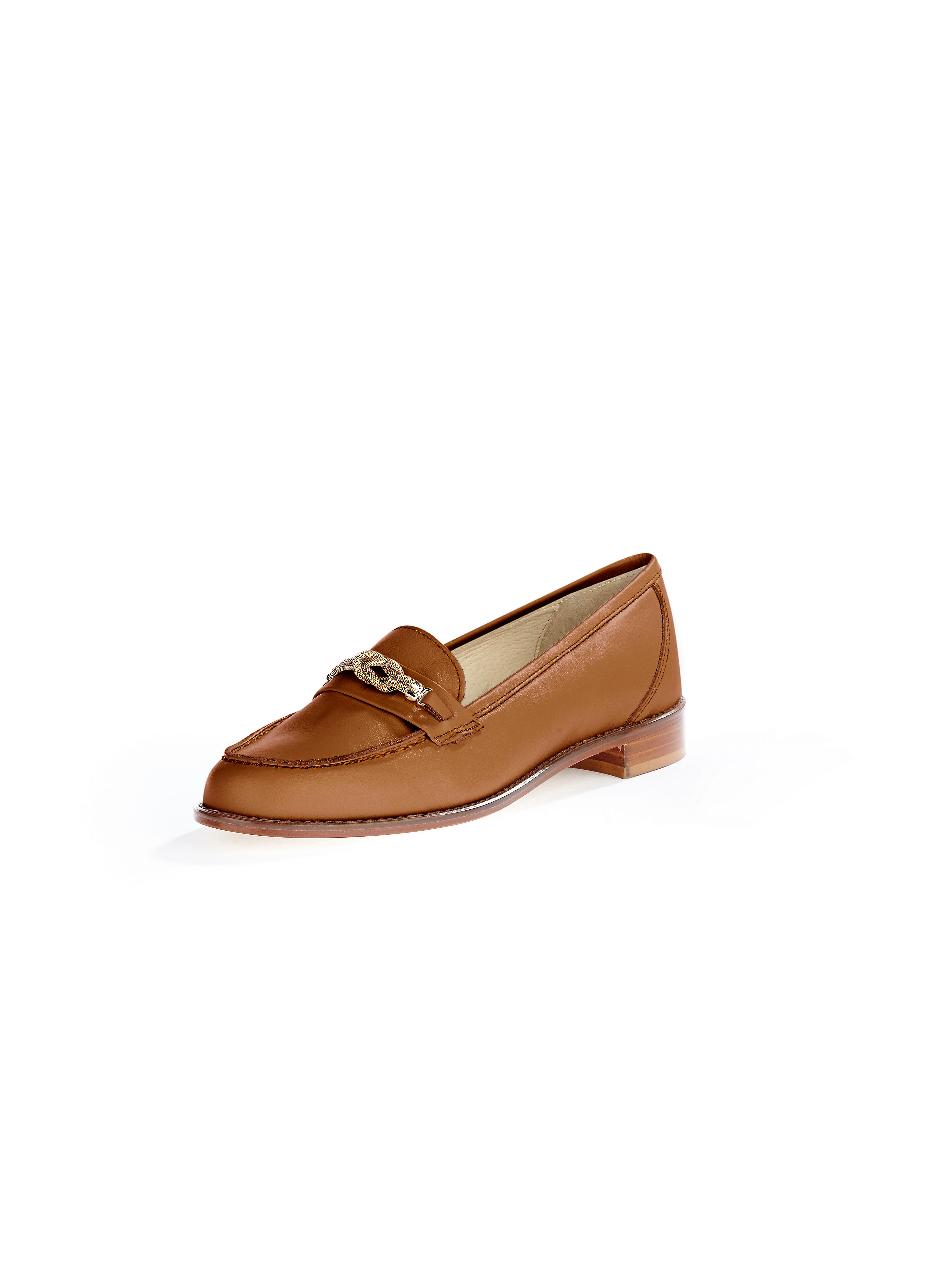 Image of Premium calfskin nappa slip-ons Ledoni brown