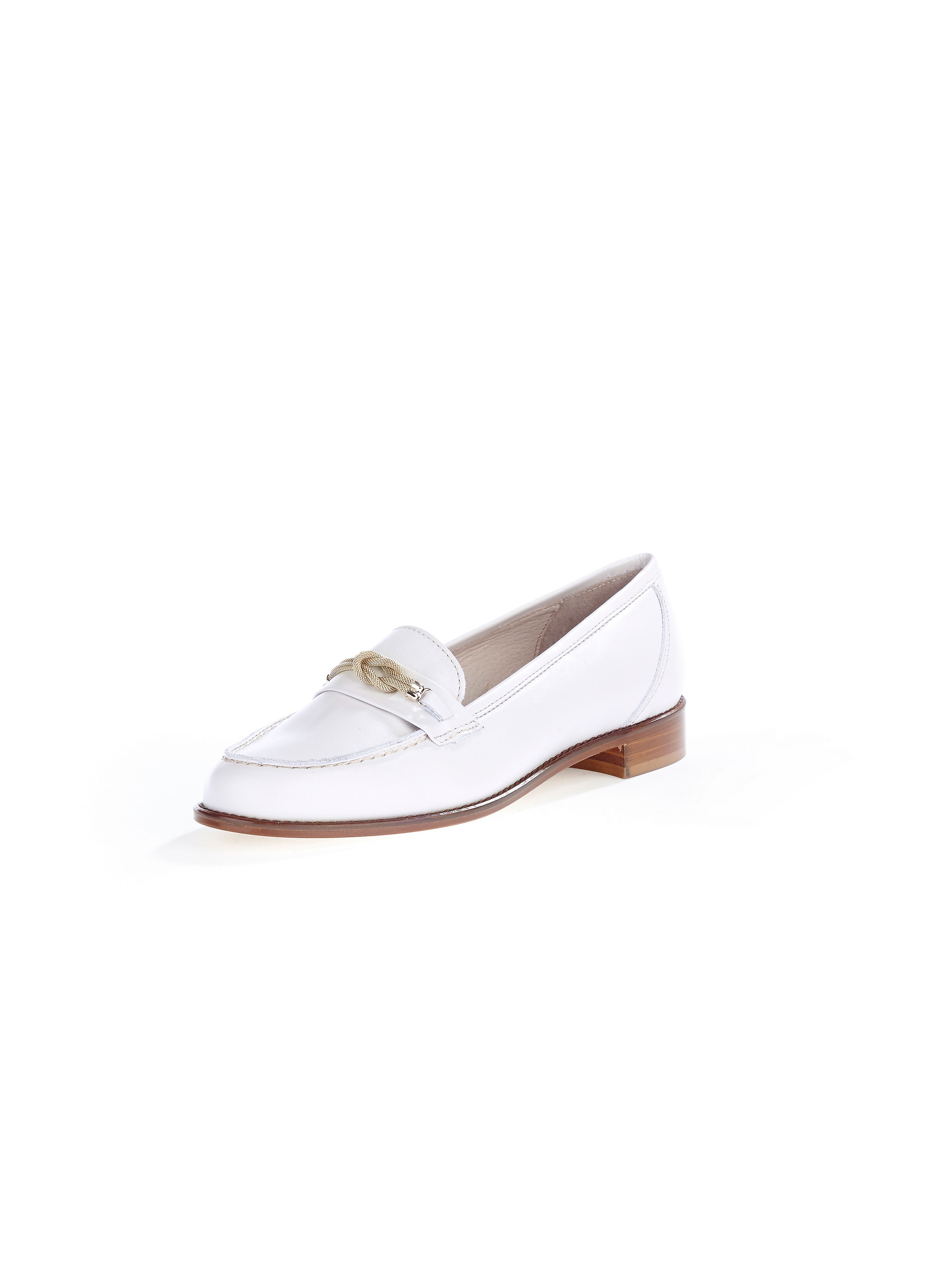 Image of Premium calfskin nappa slip-ons Ledoni white