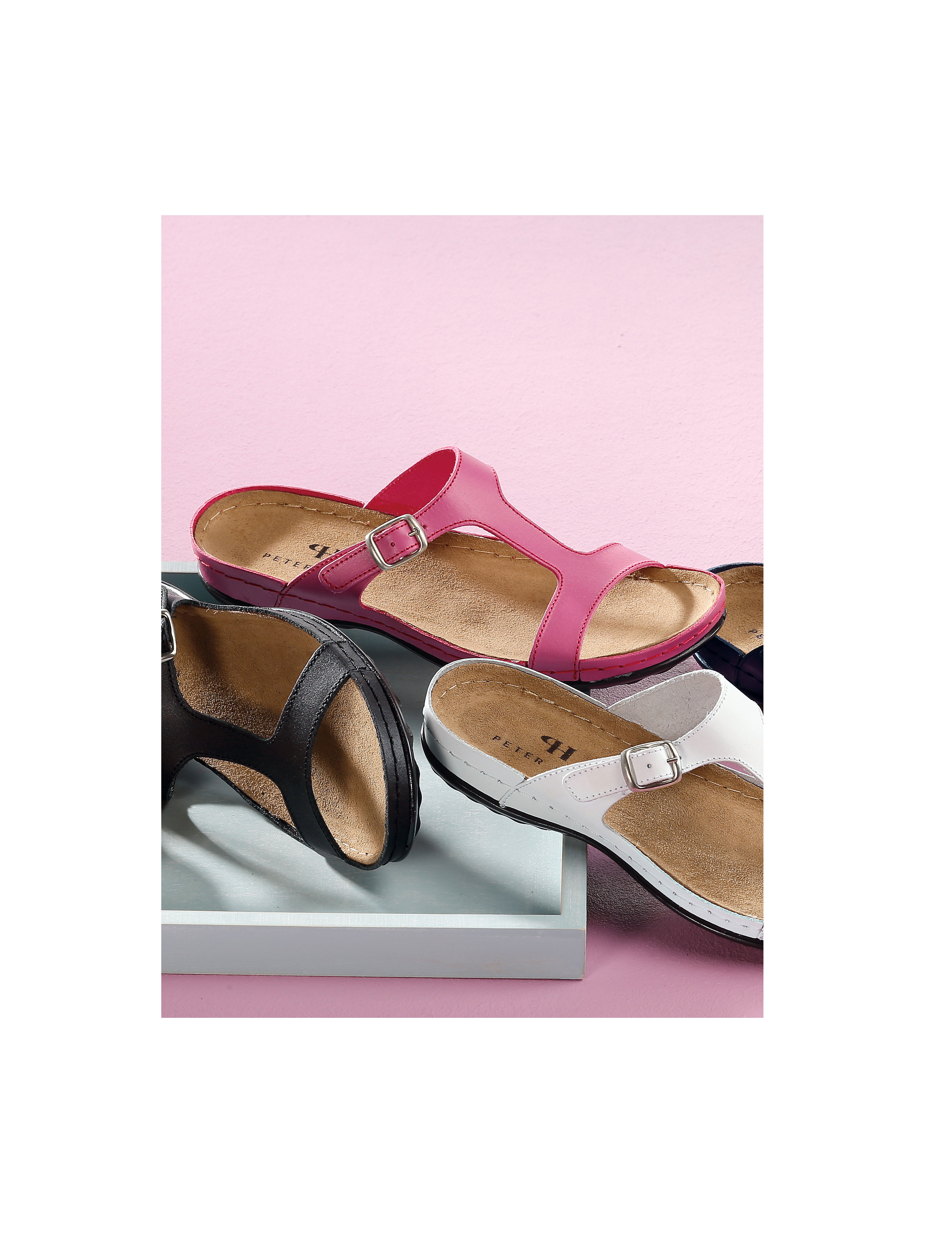 Image of Cowskin nappa mules Peter Hahn bright pink