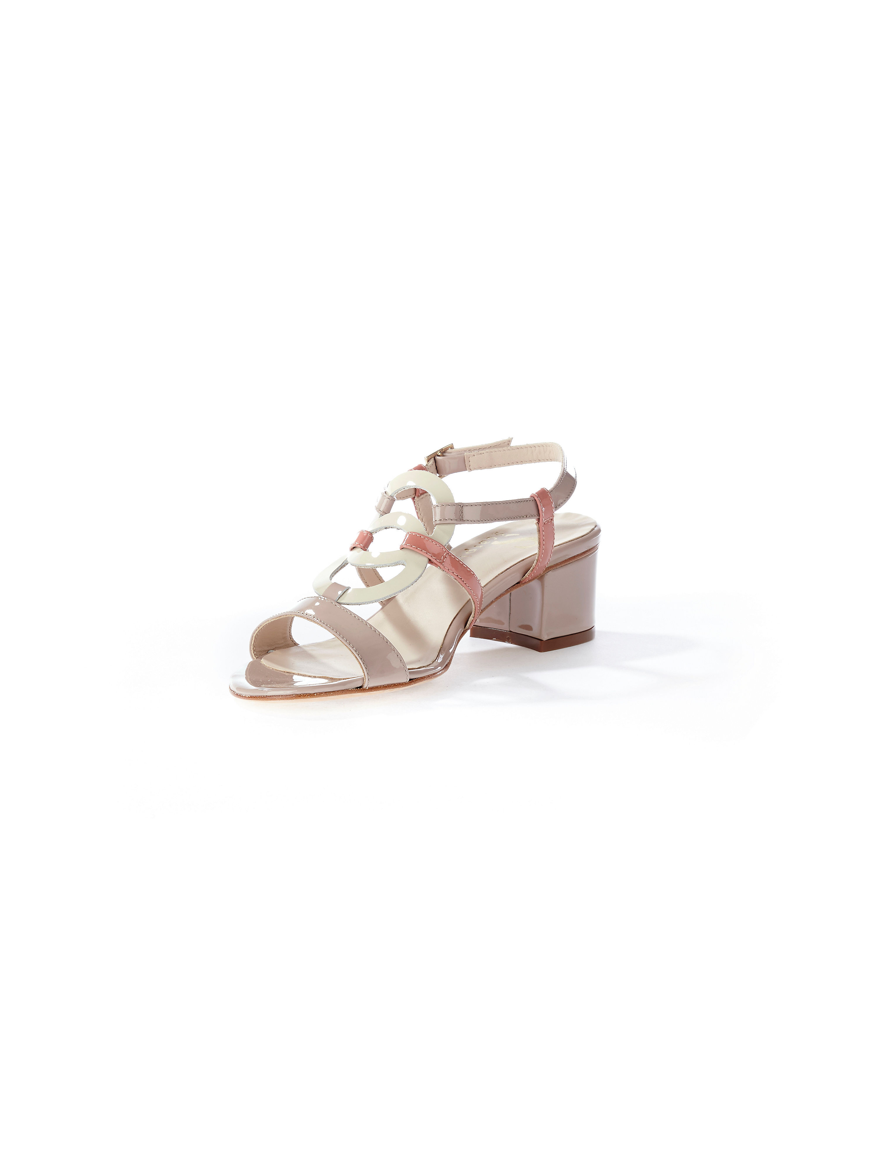 Image of Sandals made from patent kidskin leather Scarpio pale pink