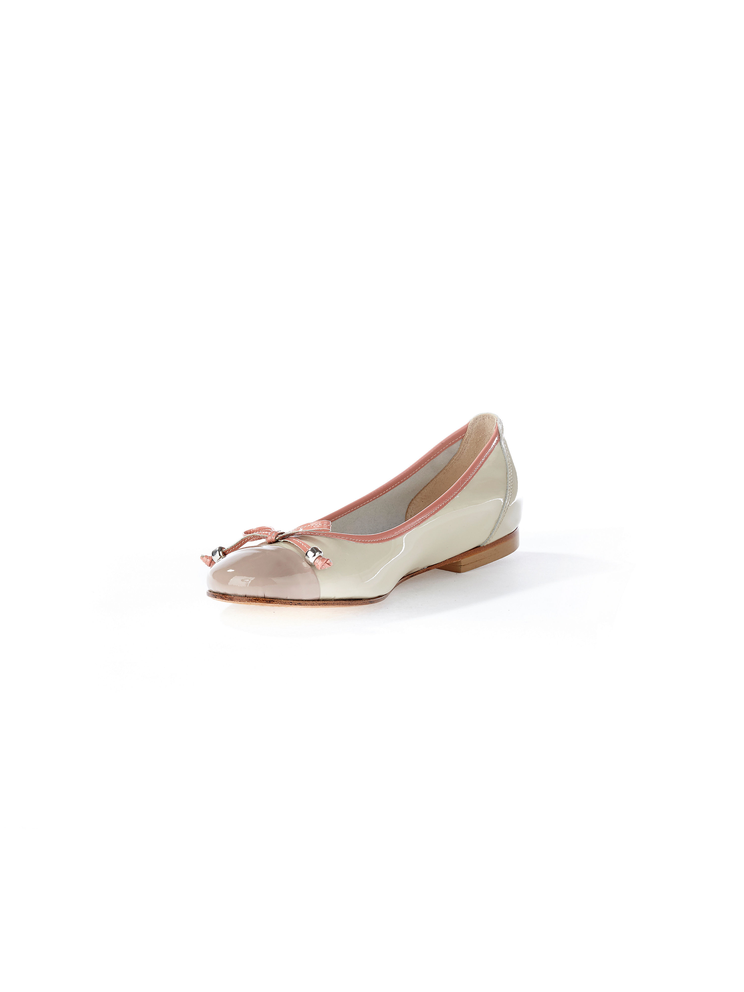Image of Exquisite patent kidskin leather ballerinas Scarpio beige size: 37