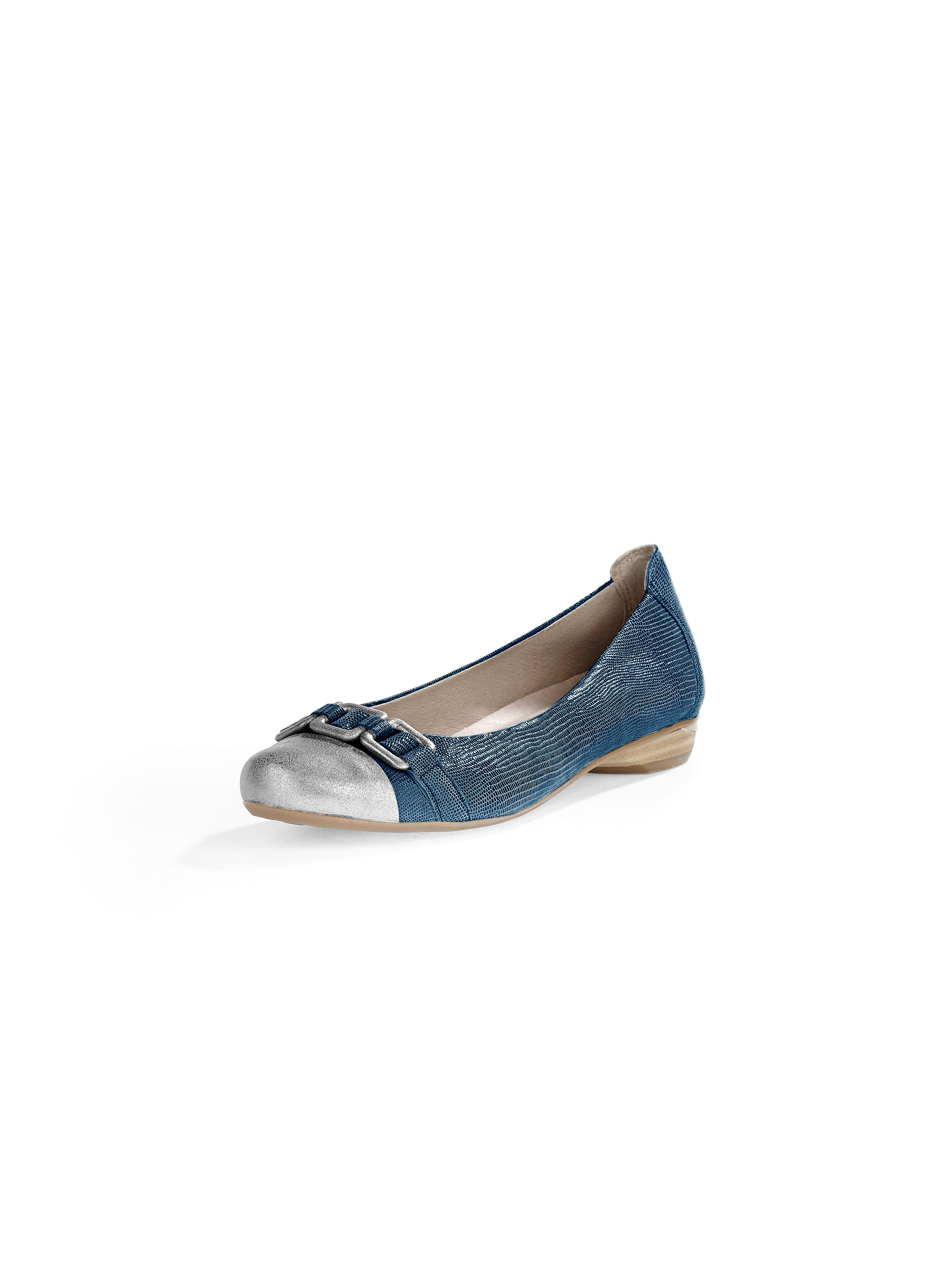 Image of Ballerinas made from the finest kidskin suede Softwaves blue
