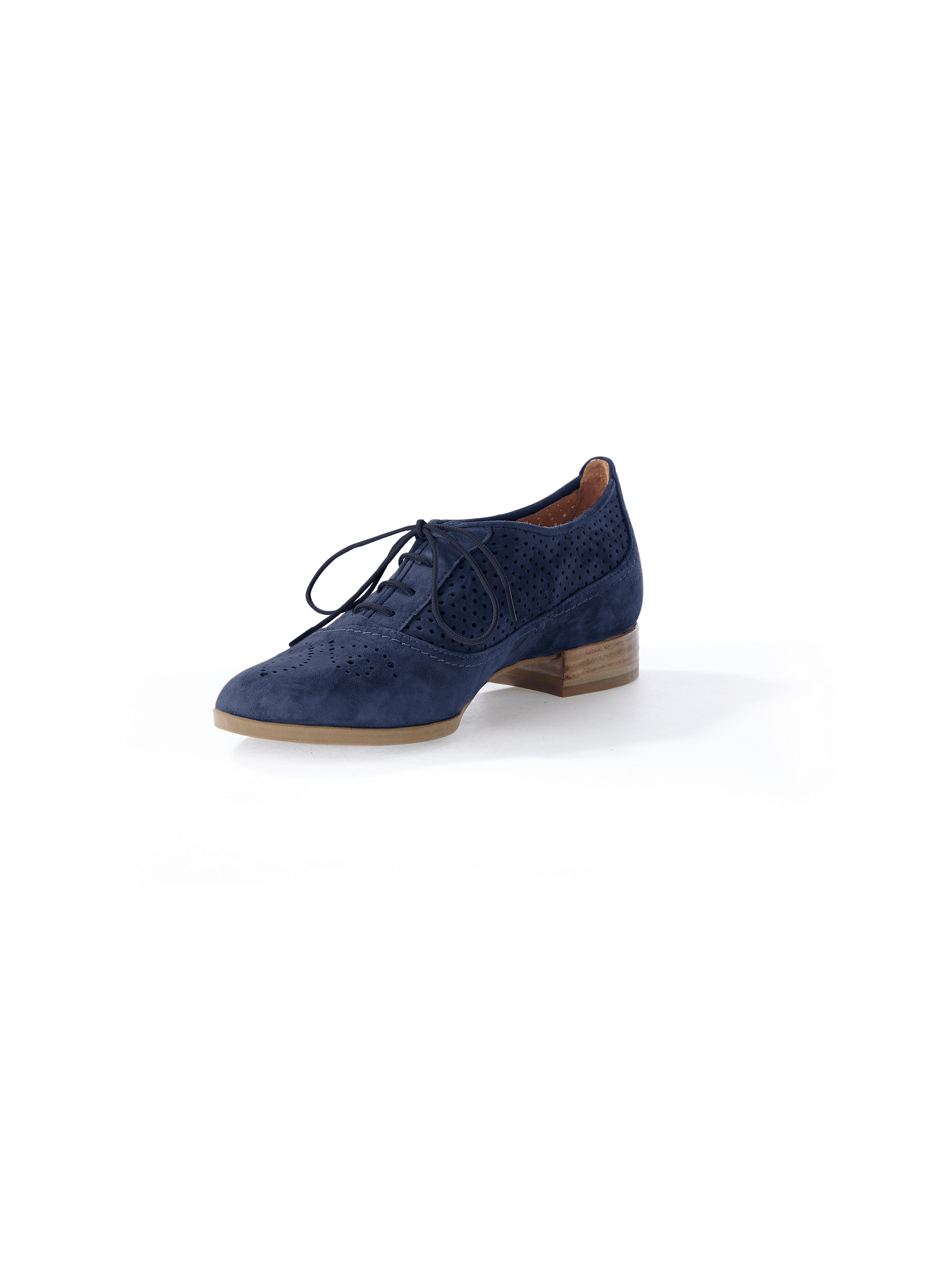 Image of Velvety kidskin suede lace-ups Vabeene blue