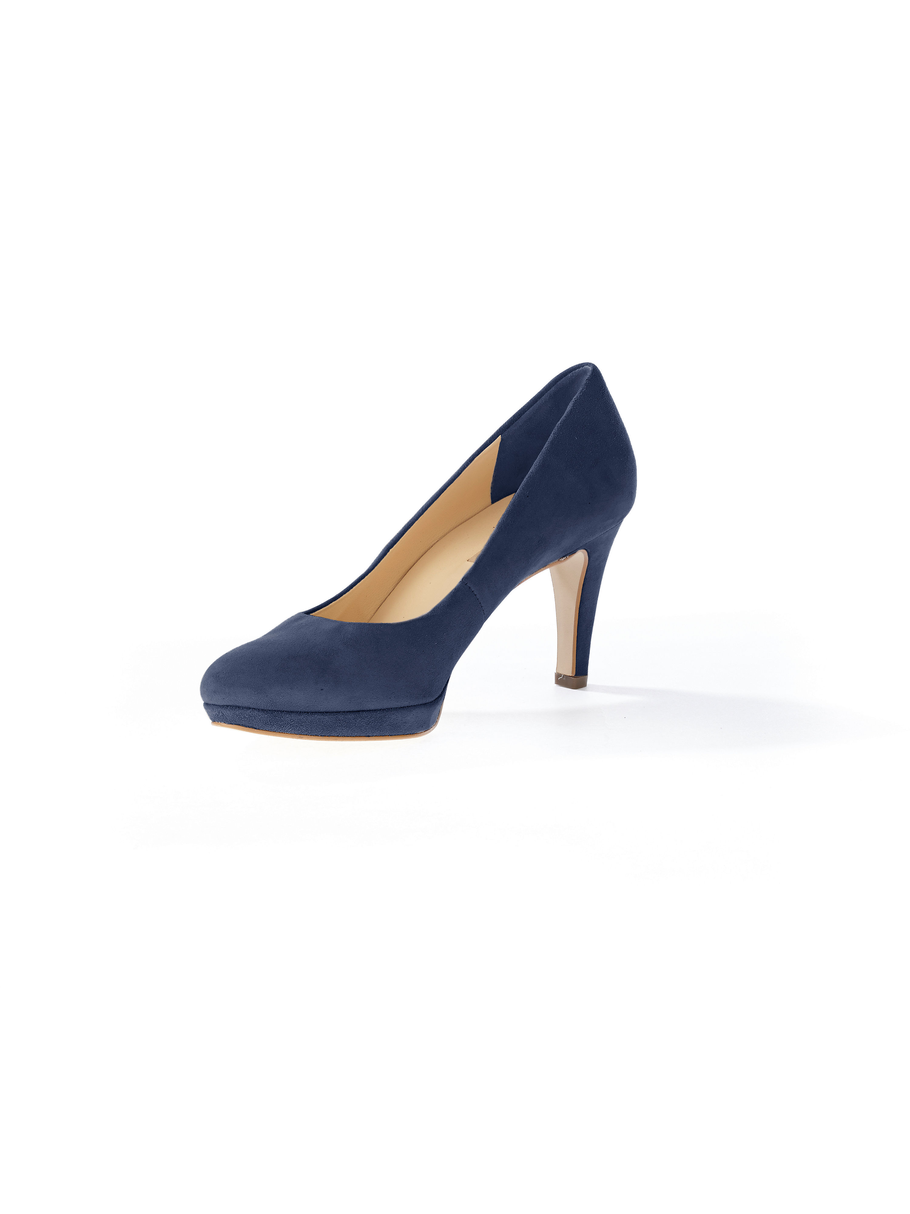 Image of Velvety kidskin suede pumps Paul Green blue size: 37