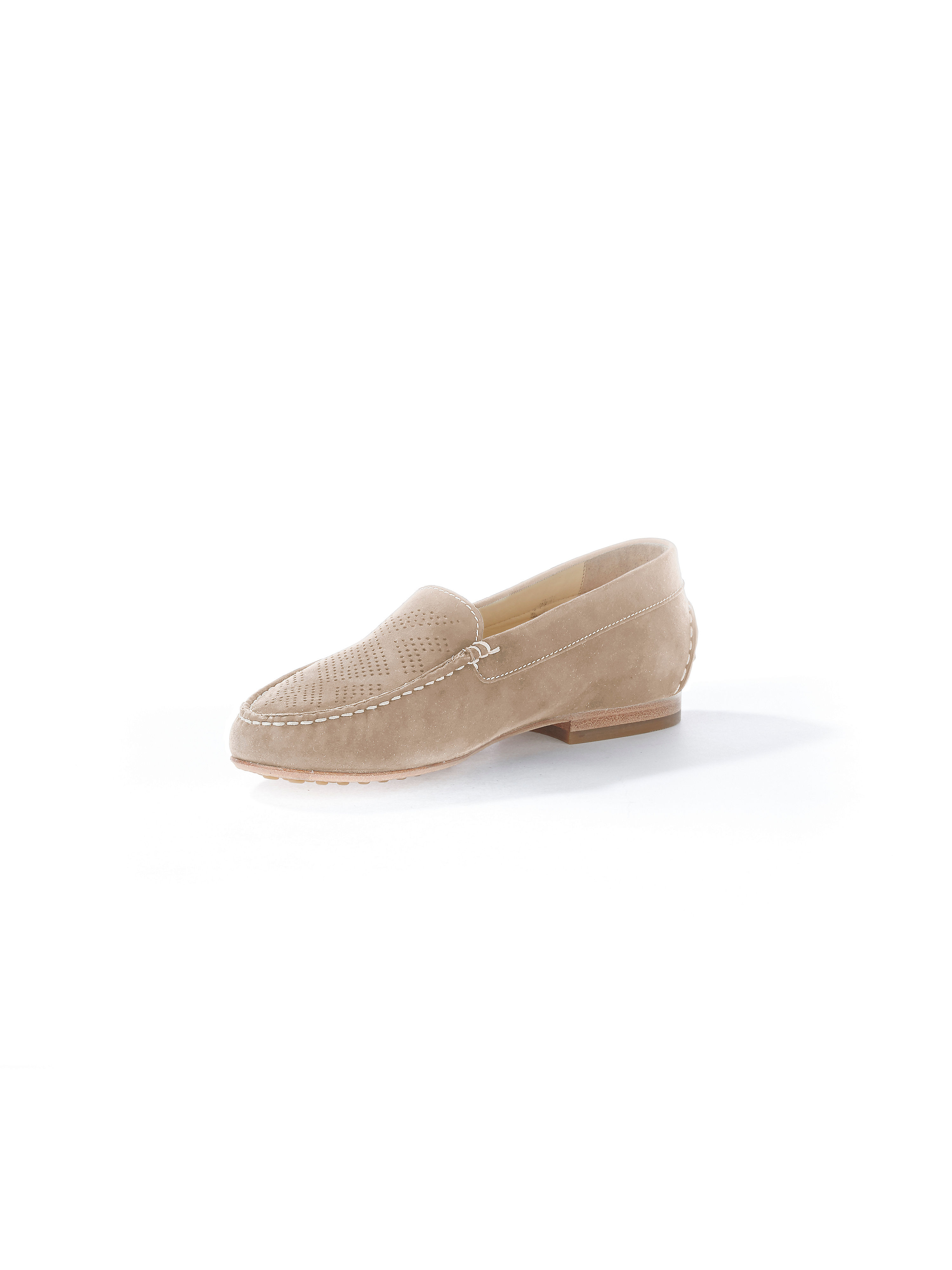 Image of Velvety kidskin suede moccasins Sioux beige