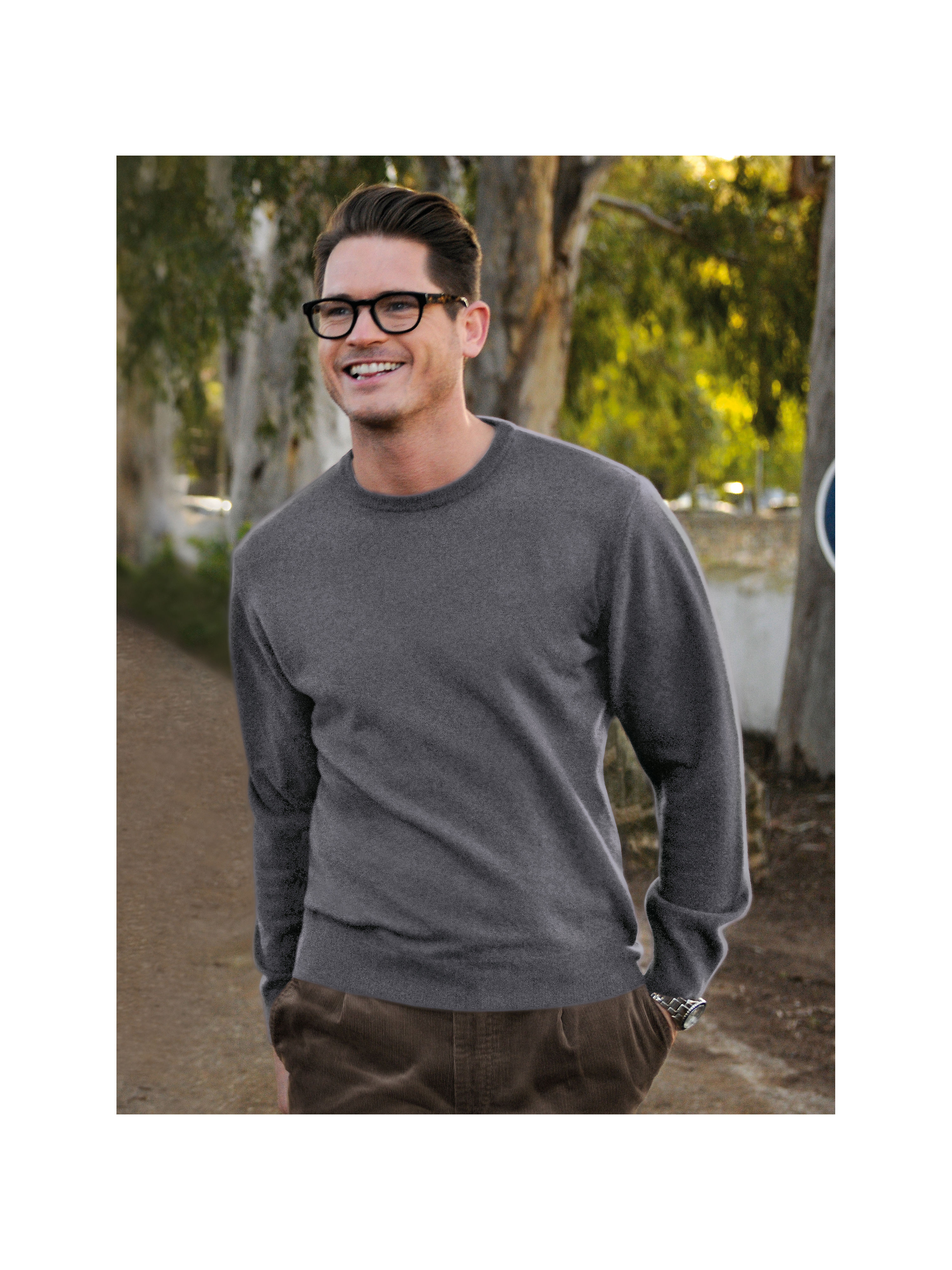 Image of Round neck jumper Peter Hahn grey size: 42