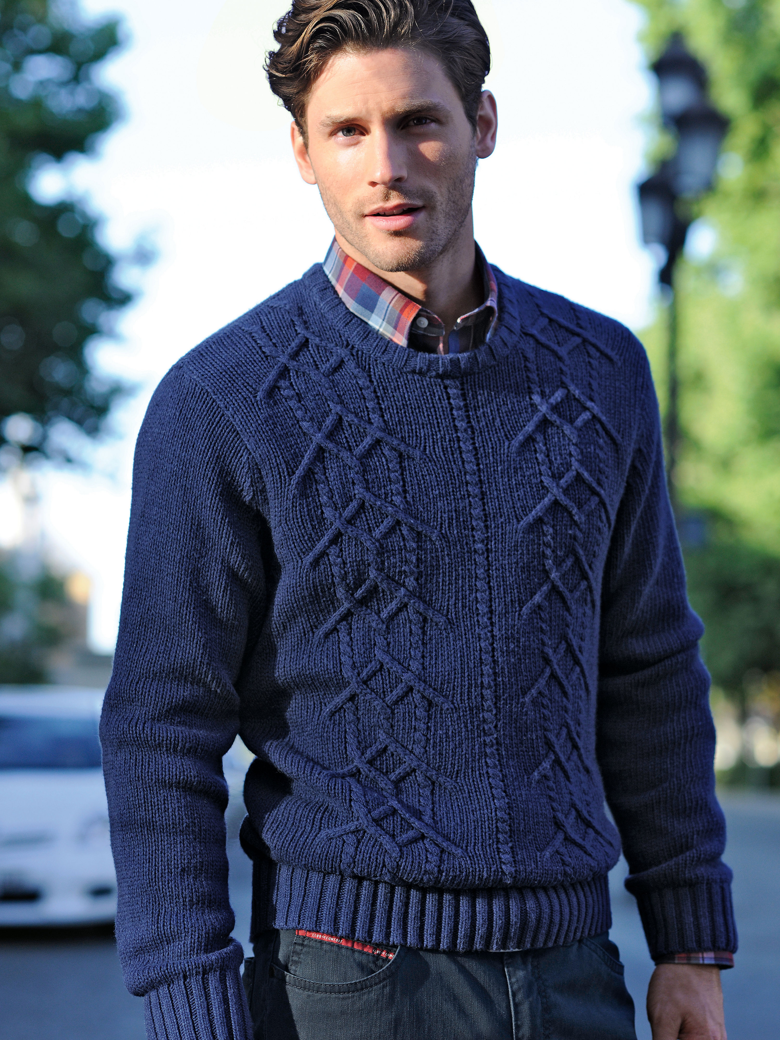 Image of Coarse knit pullover Peter Hahn blue