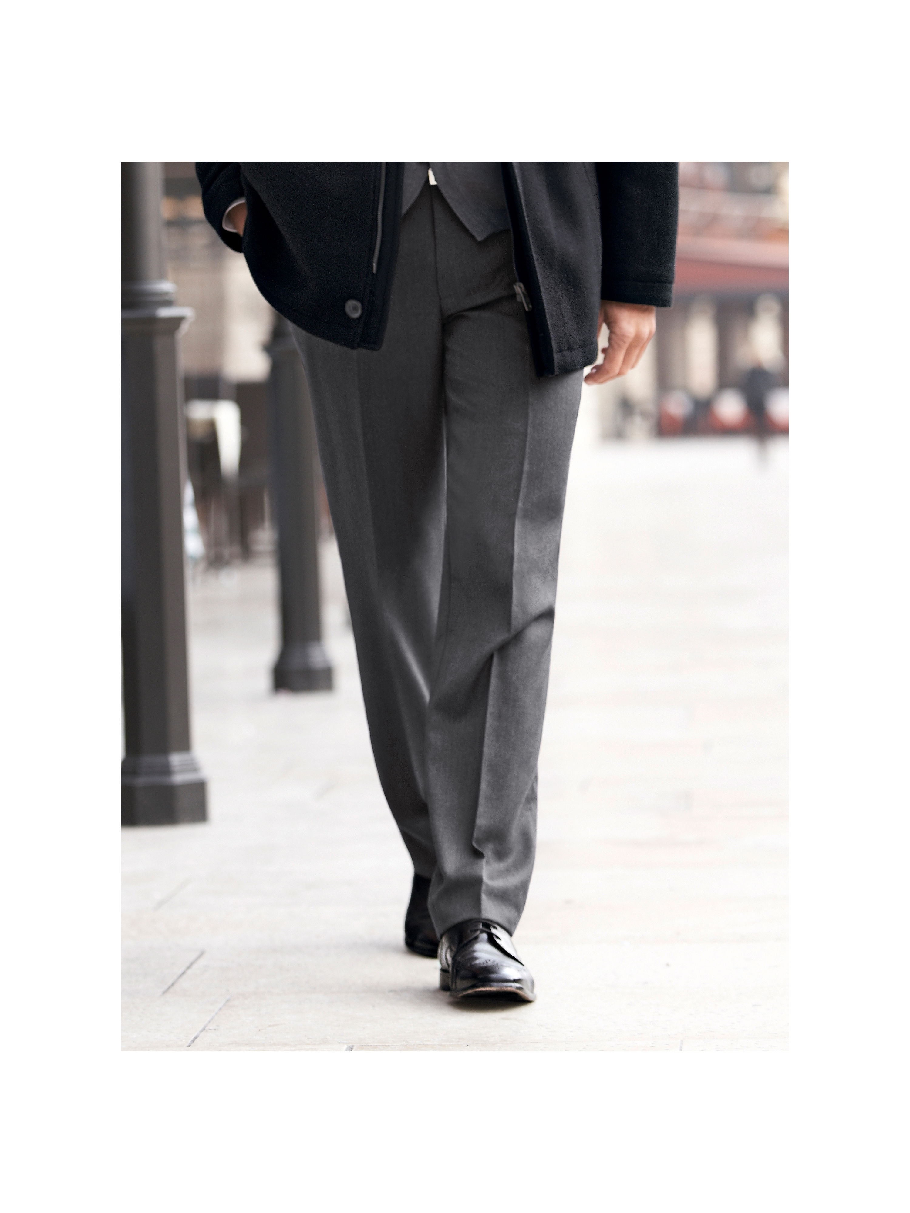 Image of Cross-stretch trousers Peter Hahn grey