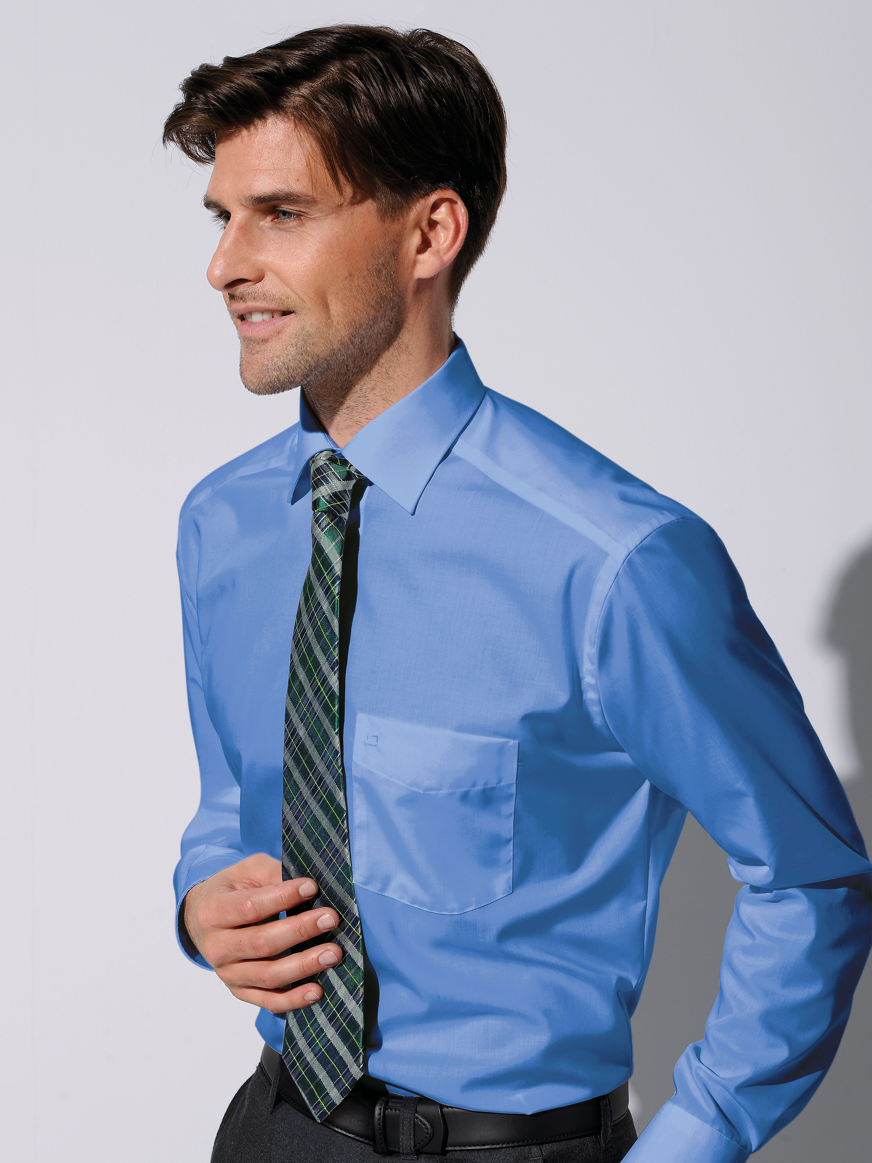 Image of Non-iron shirt Olymp Luxor blue size: 17,75