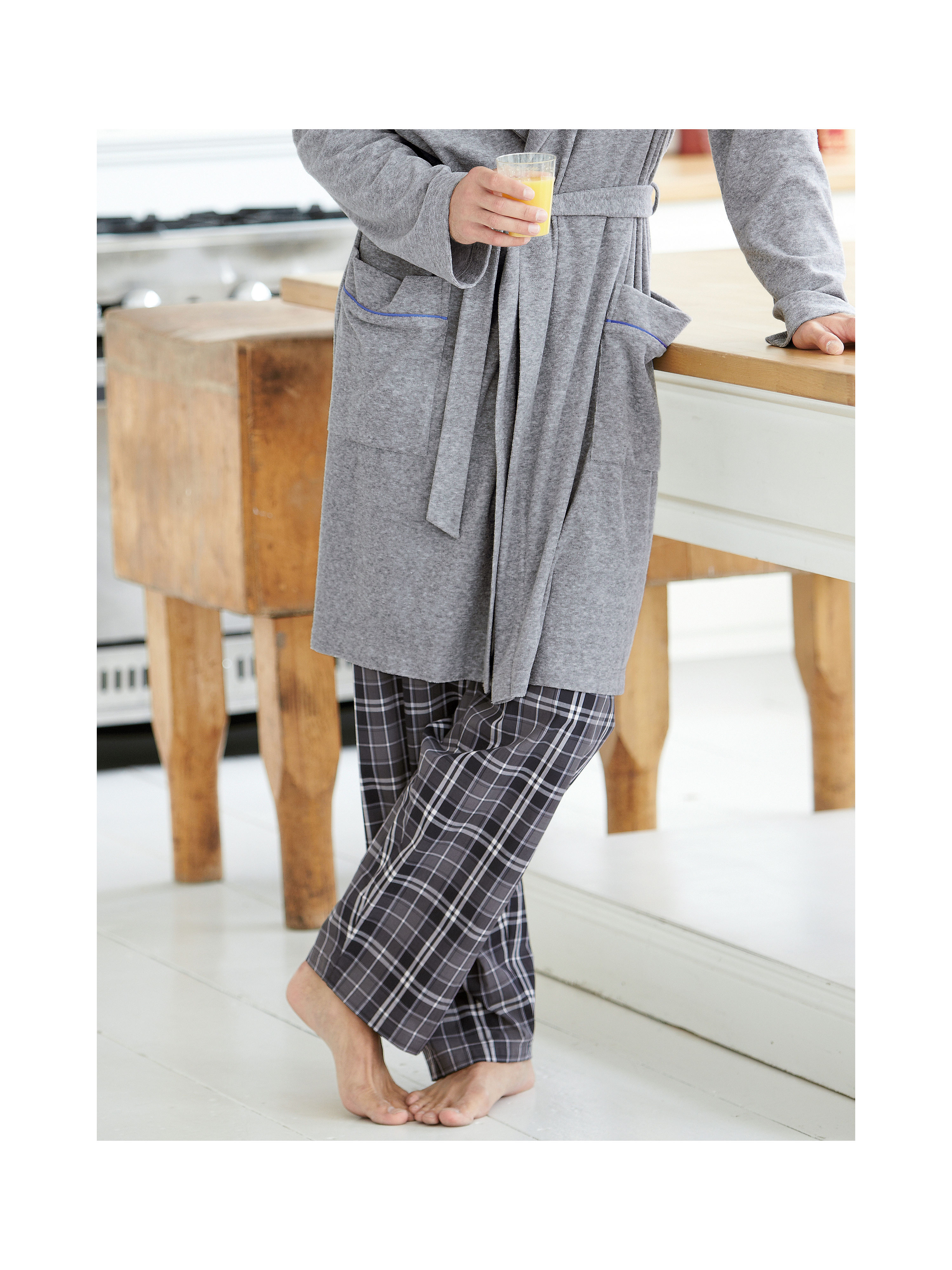Image of Long woven pyjama trousers Mey grey