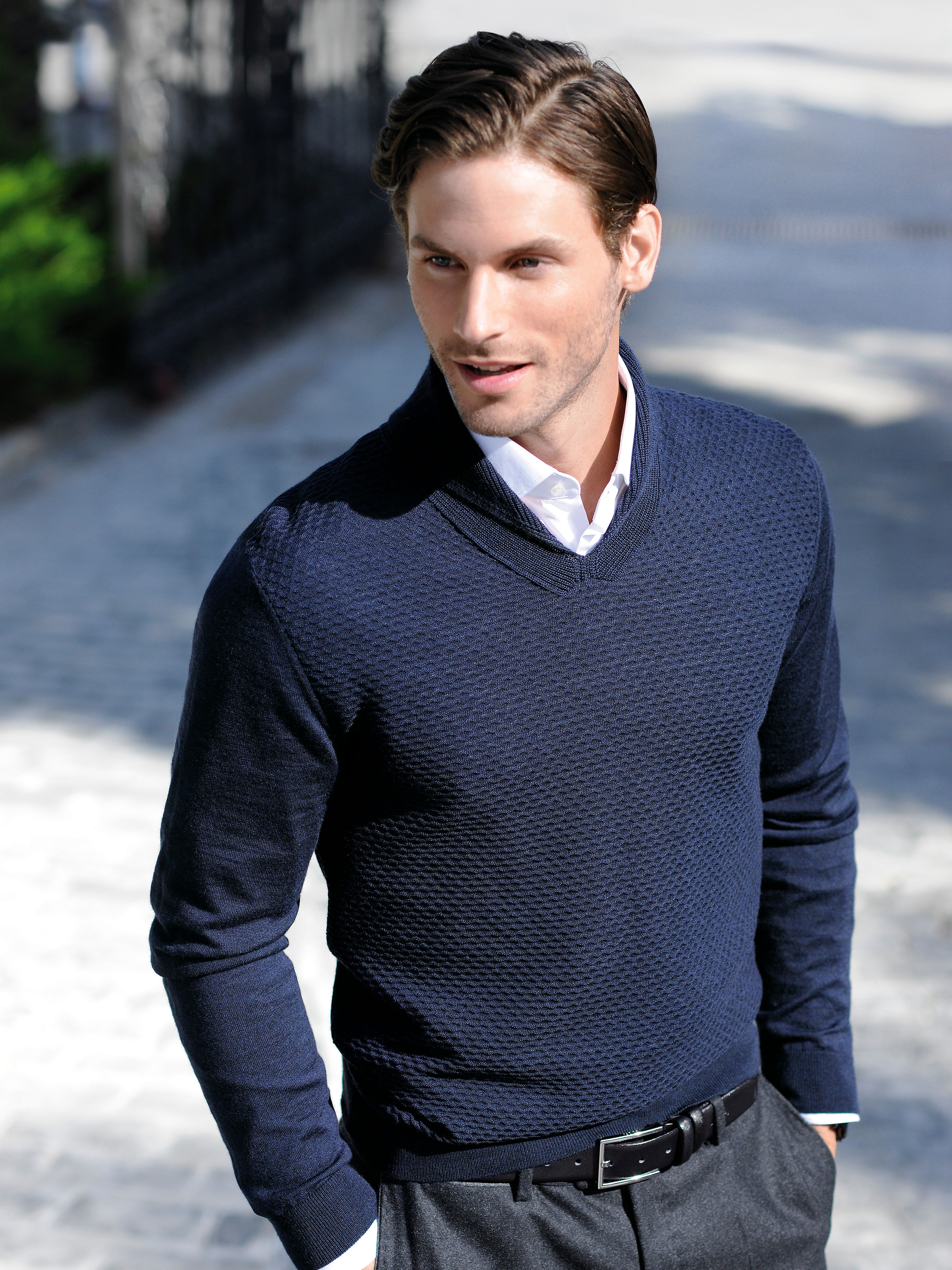 Image of Pullover with a shawl collar Joop! blue
