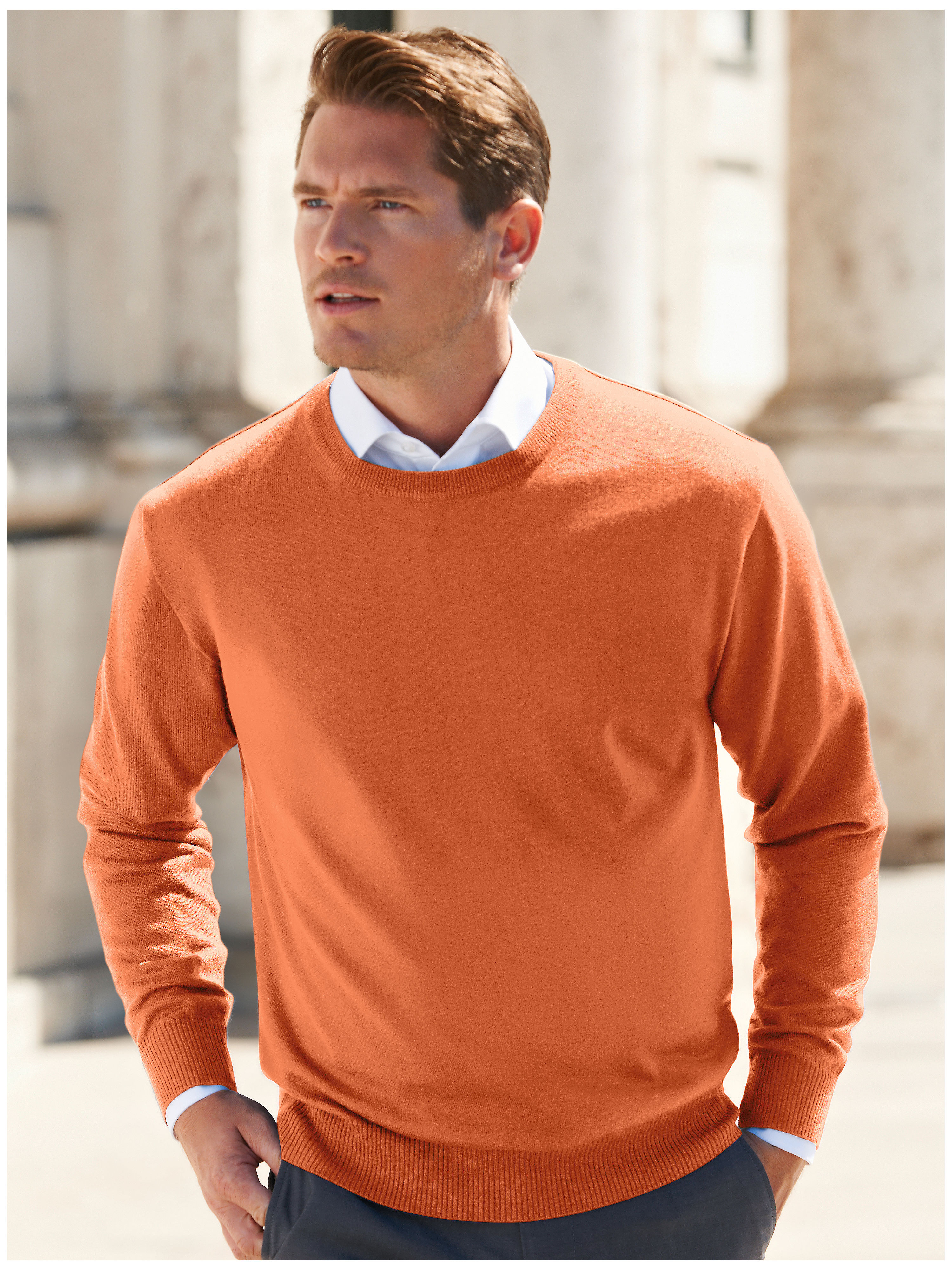 Image of Round neck jumper Peter Hahn orange