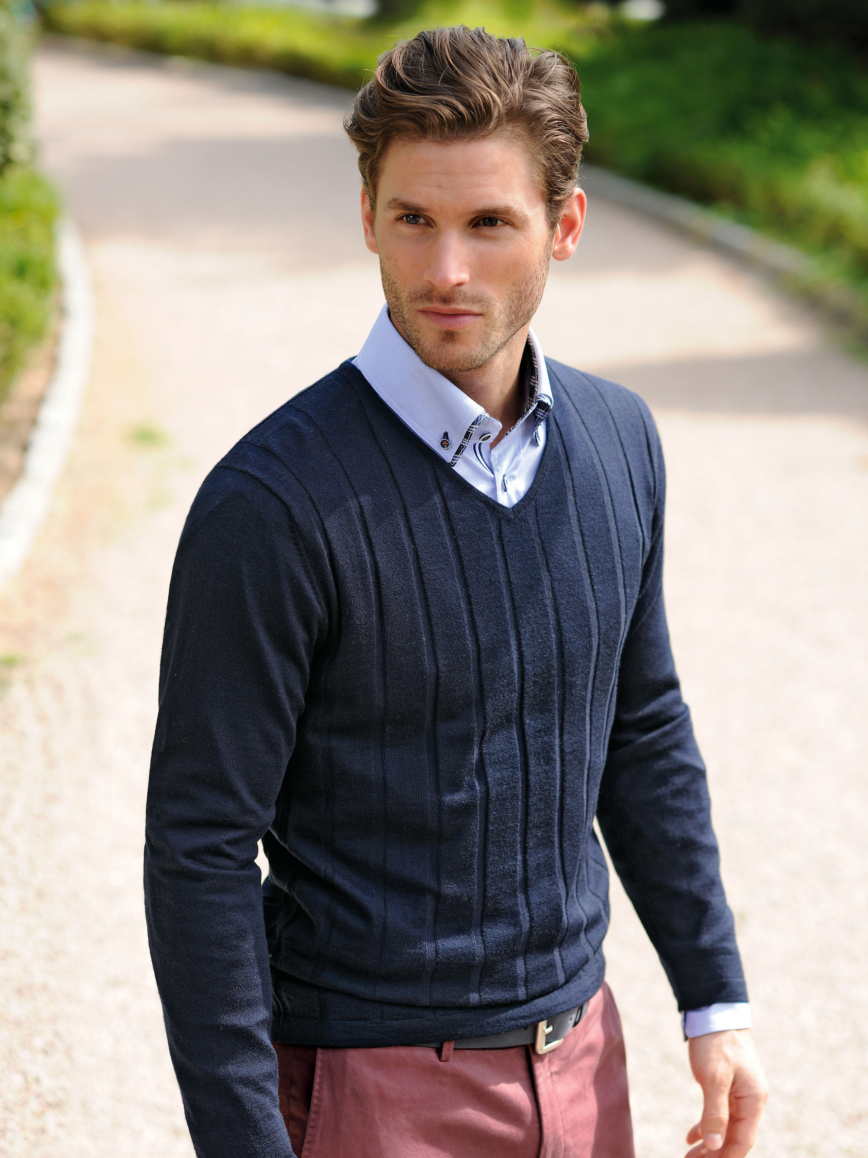 Image of Round neck pullover Peter Hahn blue size: 38