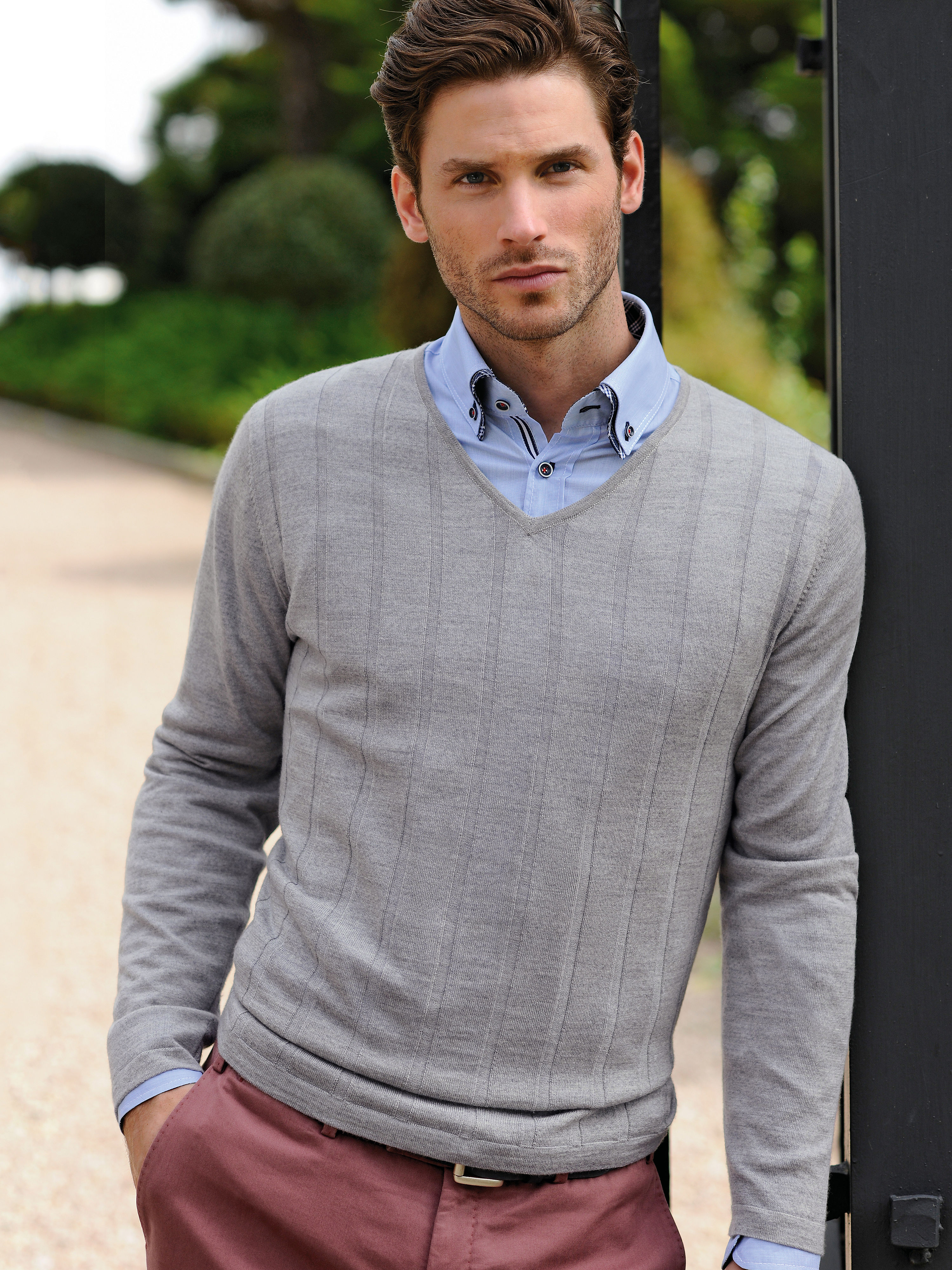 Image of Round neck pullover Peter Hahn grey