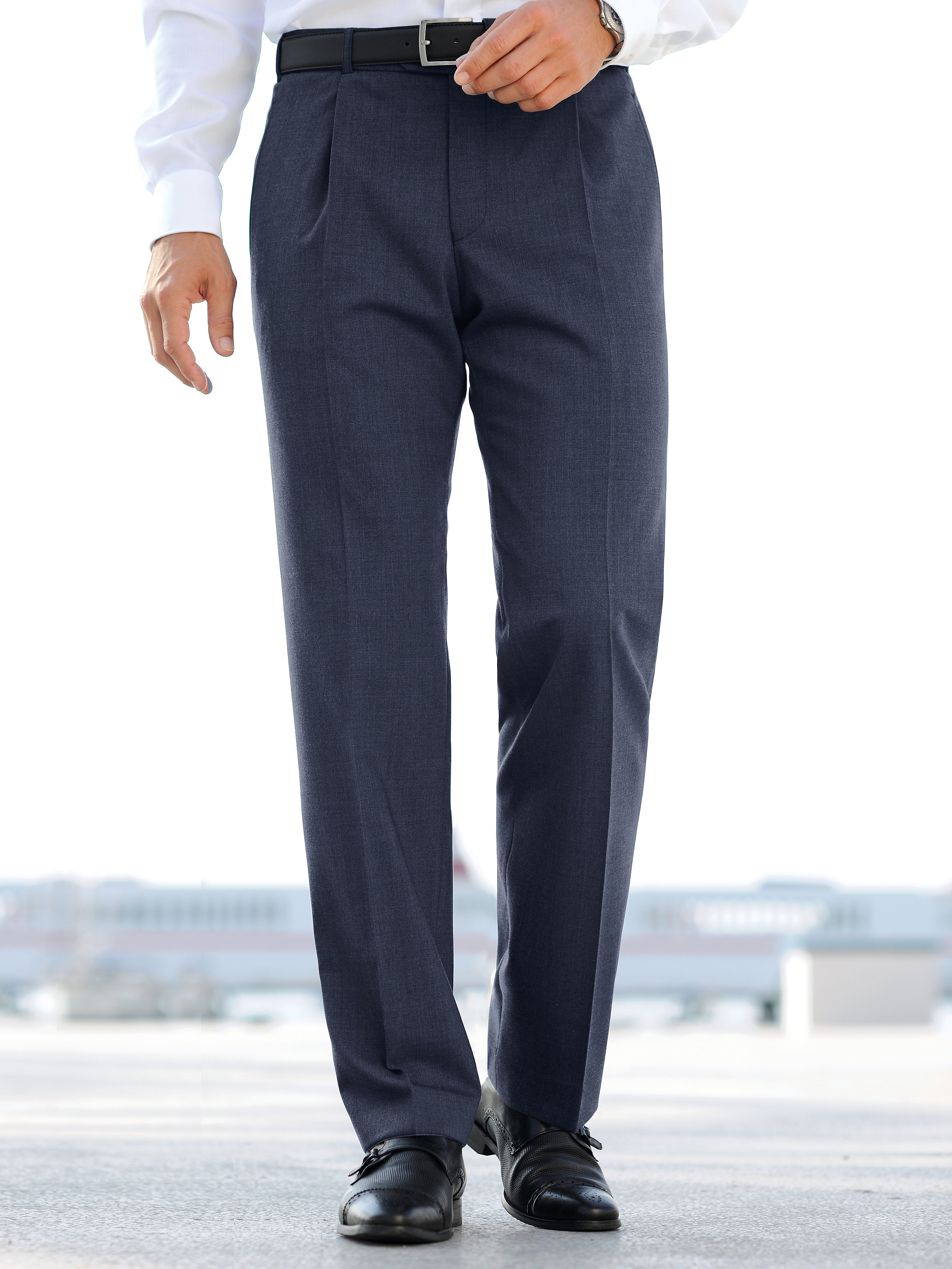 Image of Waist pleat trousers Eurex by Brax blue size: 36s