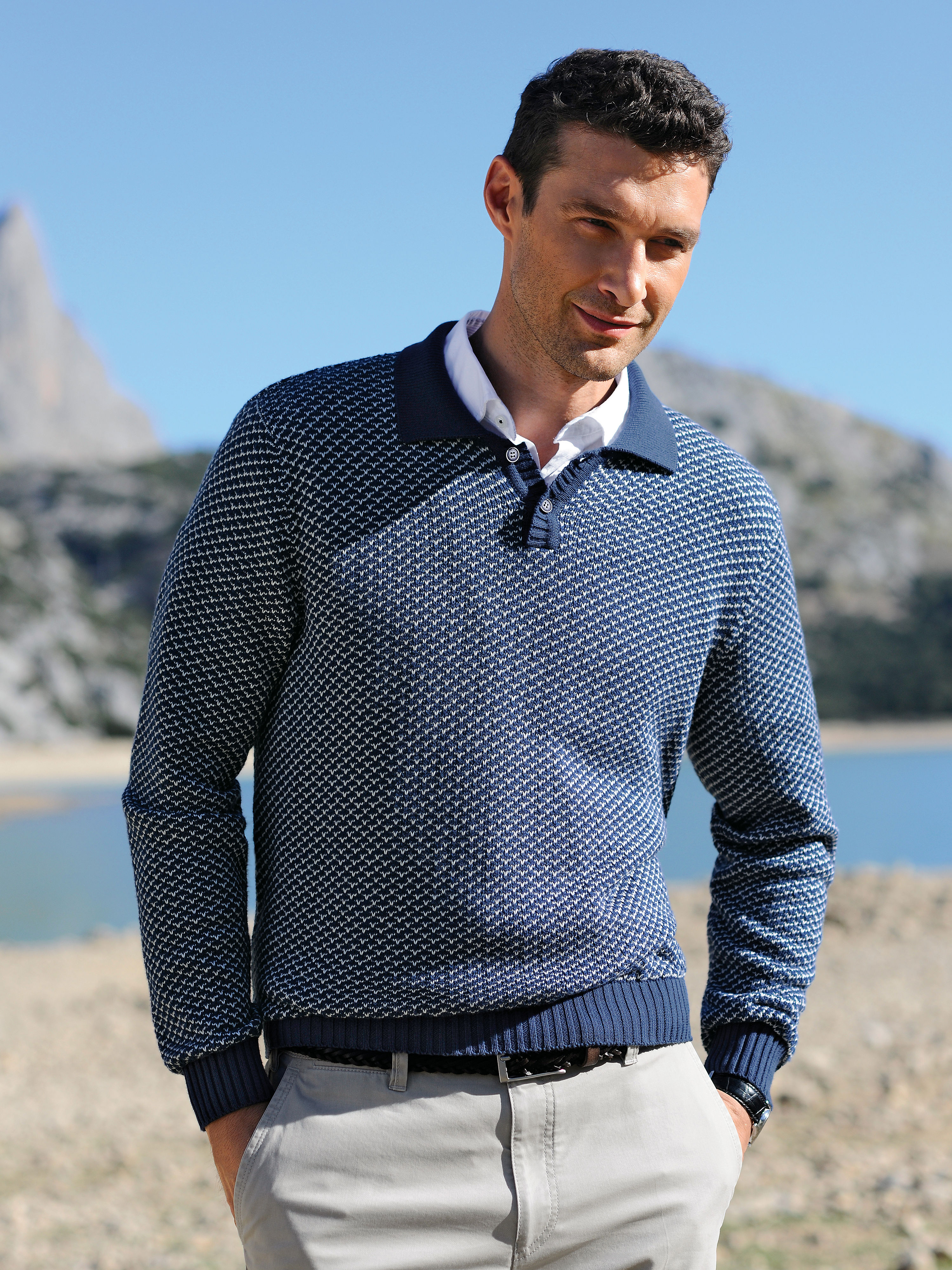 Image of Polo neck pullover Peter Hahn blue size: 38
