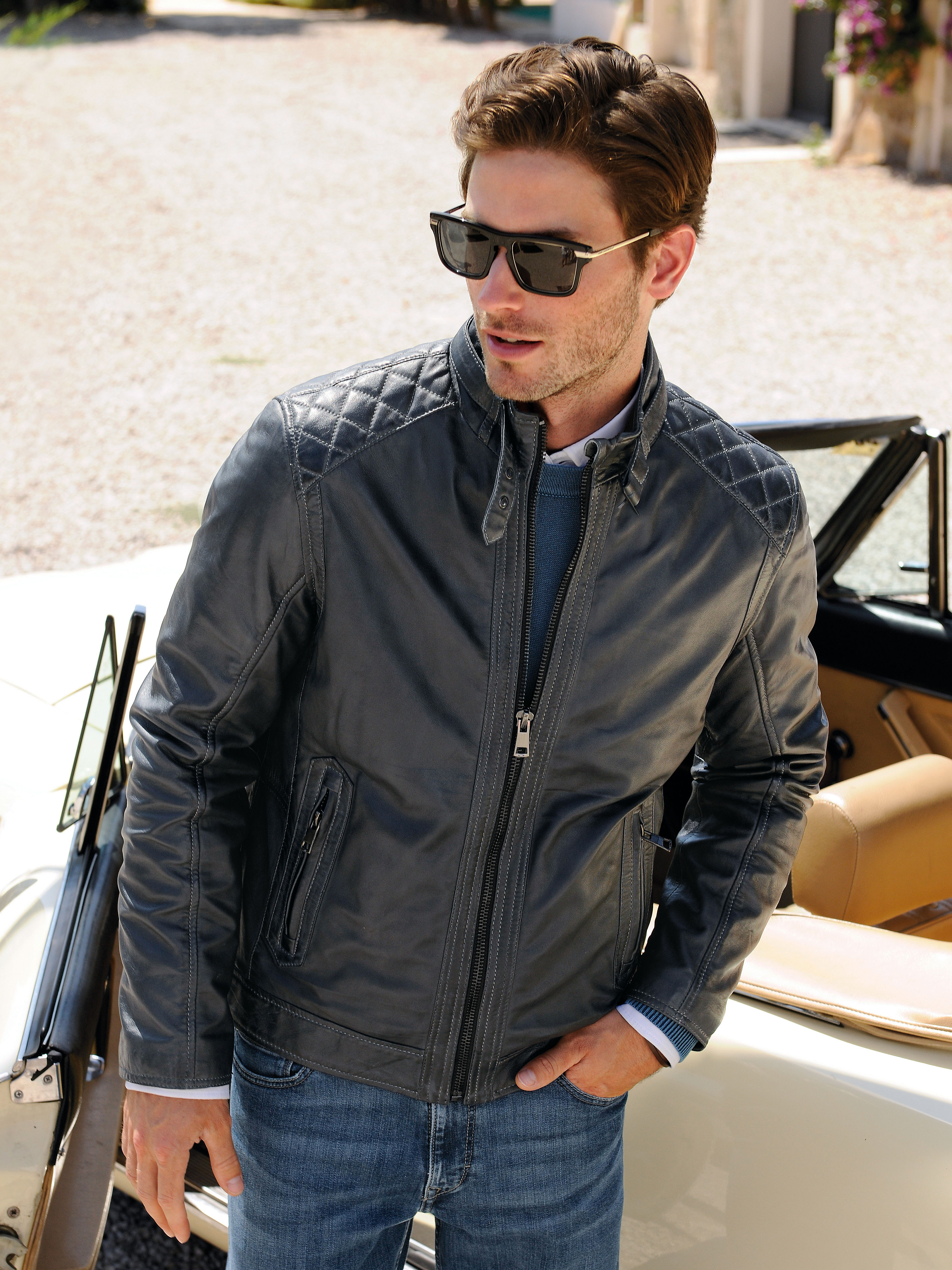 Image of Lamb nappa jacket Bugatti grey