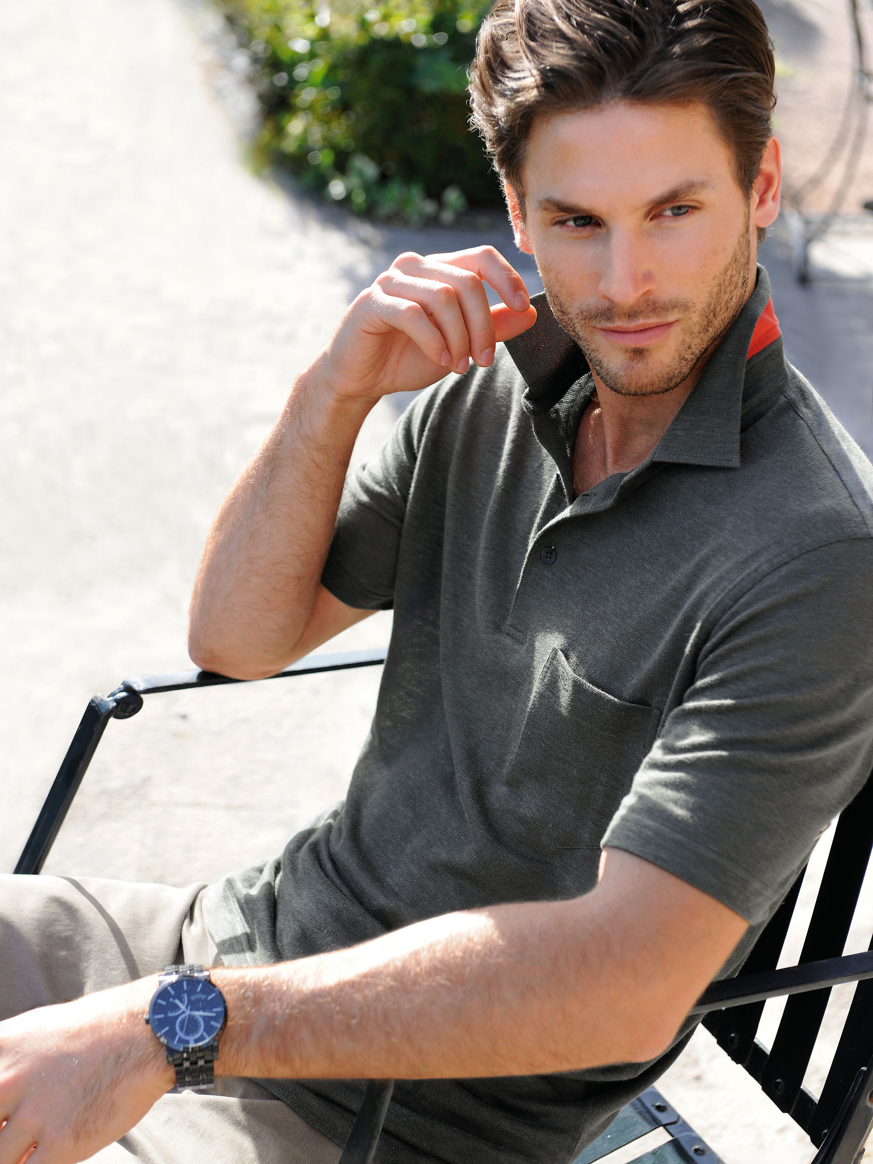 Image of Polo shirt with 1/2-length sleeves E.Muracchini green