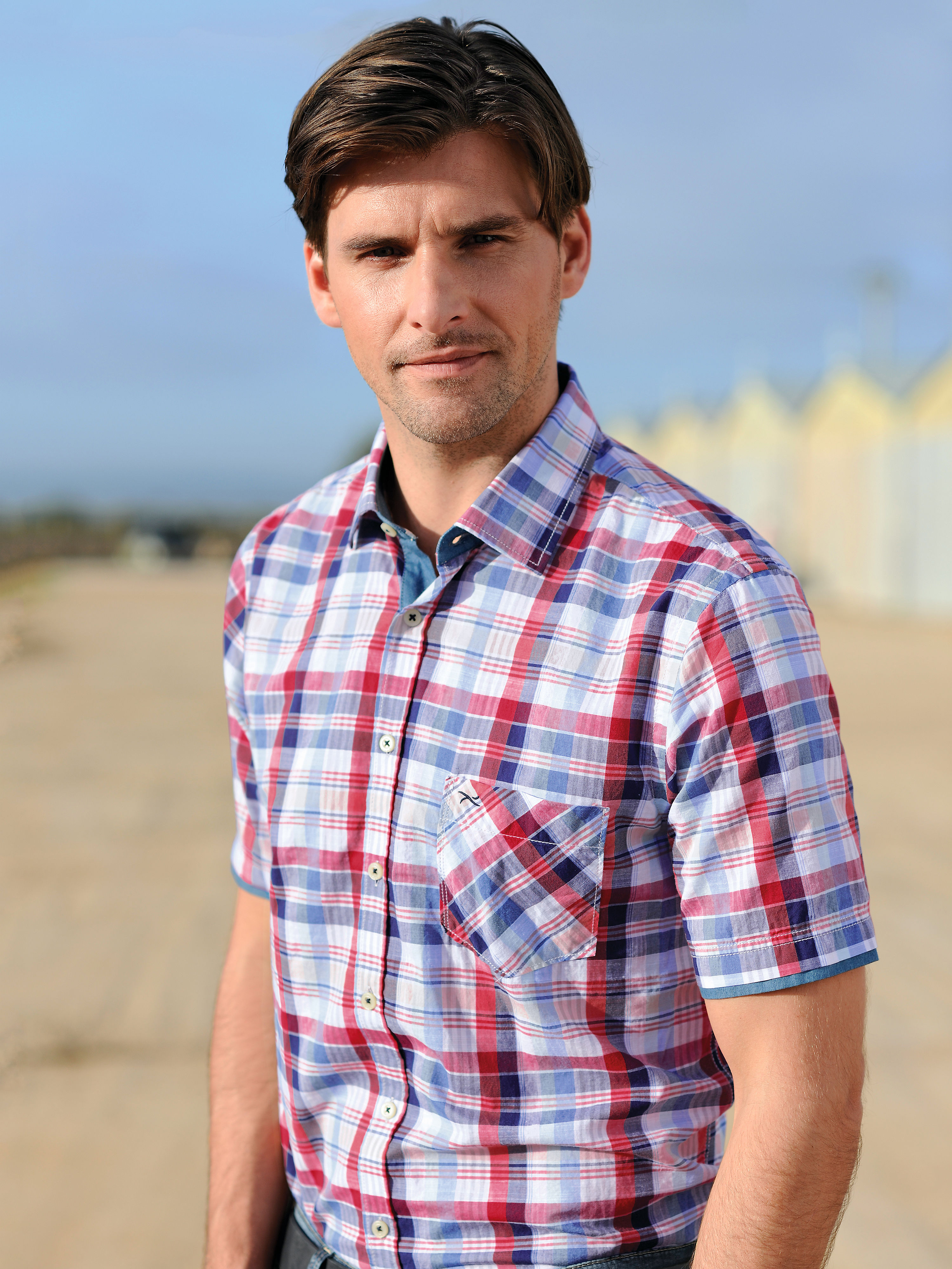 Image of Checked shirt with 1/2-length sleeves Brax Feel Good multicoloured