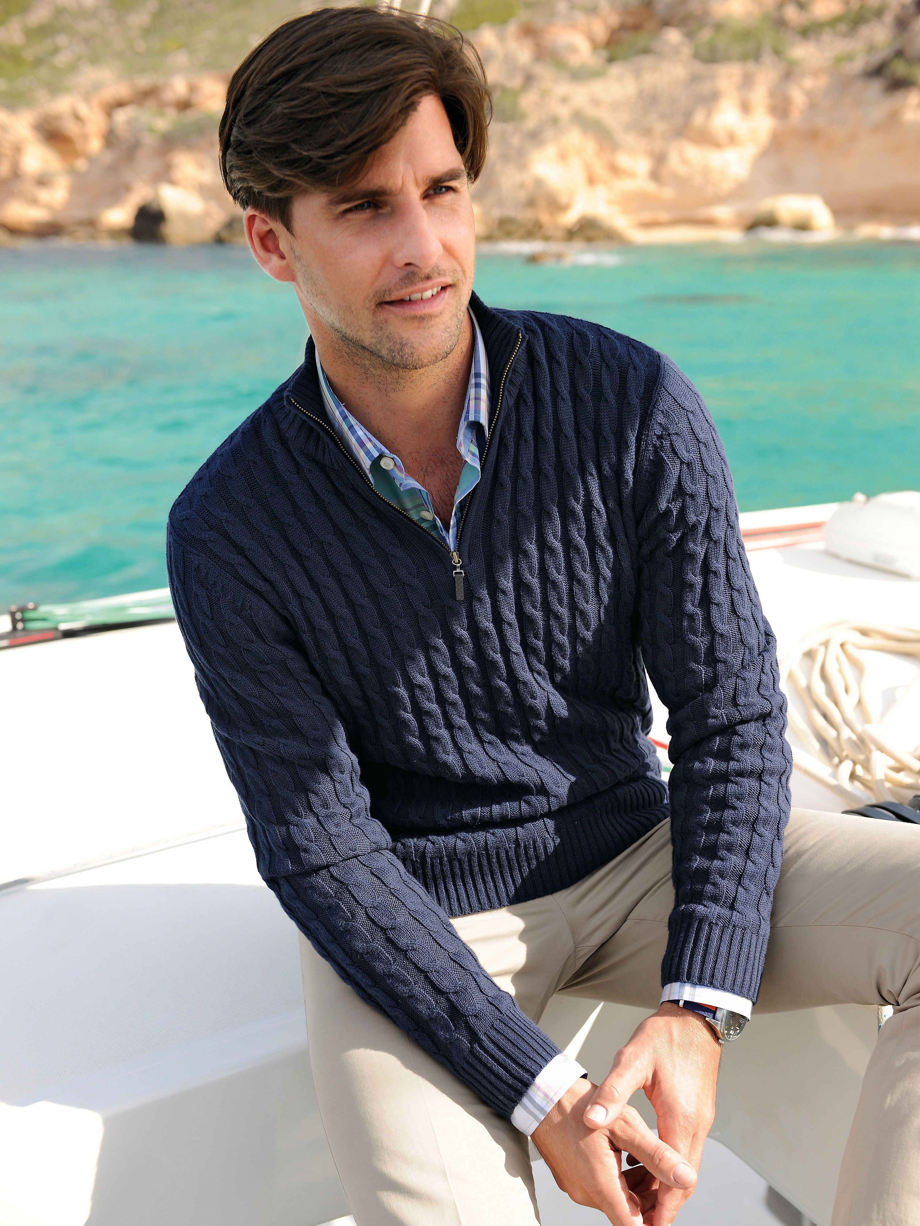 Image of Turtleneck pullover Peter Hahn blue