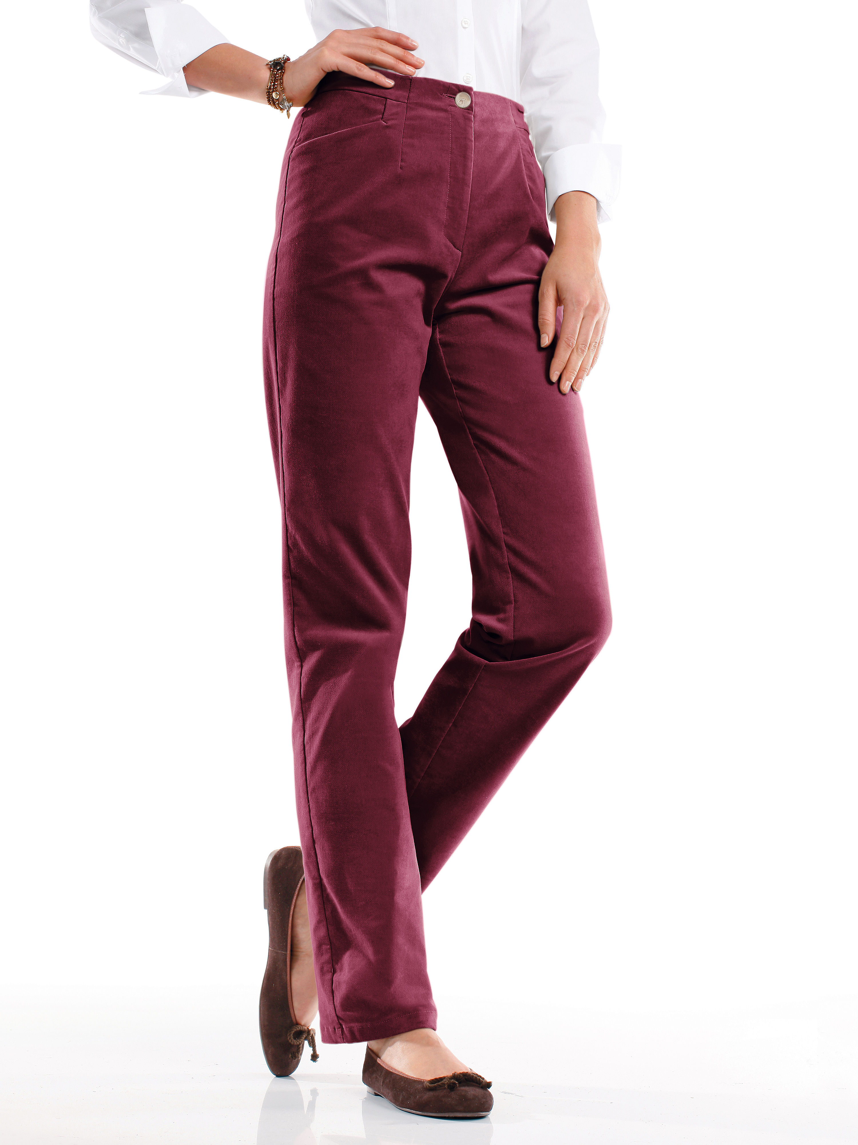 Image of Velvet trousers Peter Hahn red
