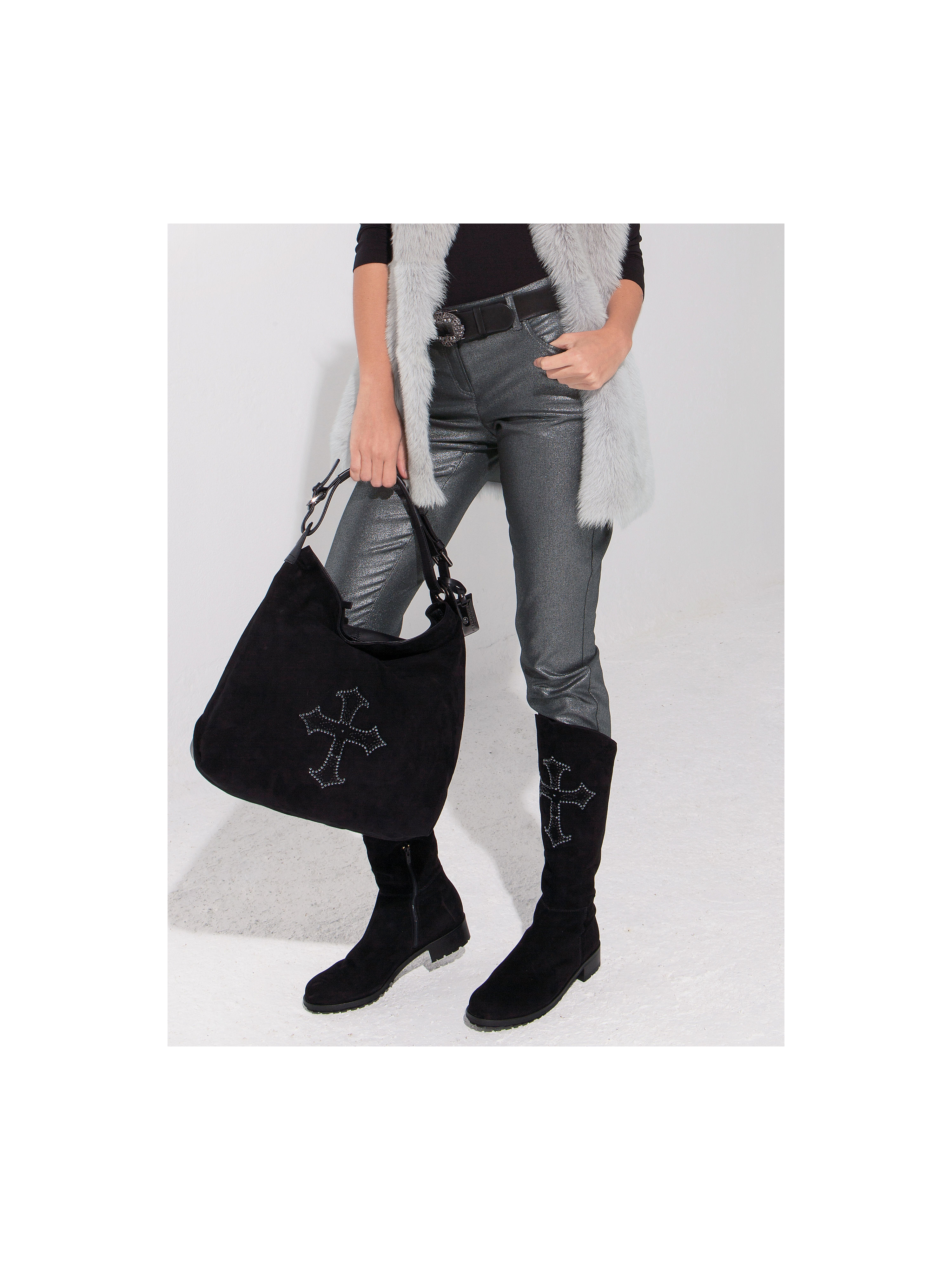 Image of Trousers Looxent silver size: 16