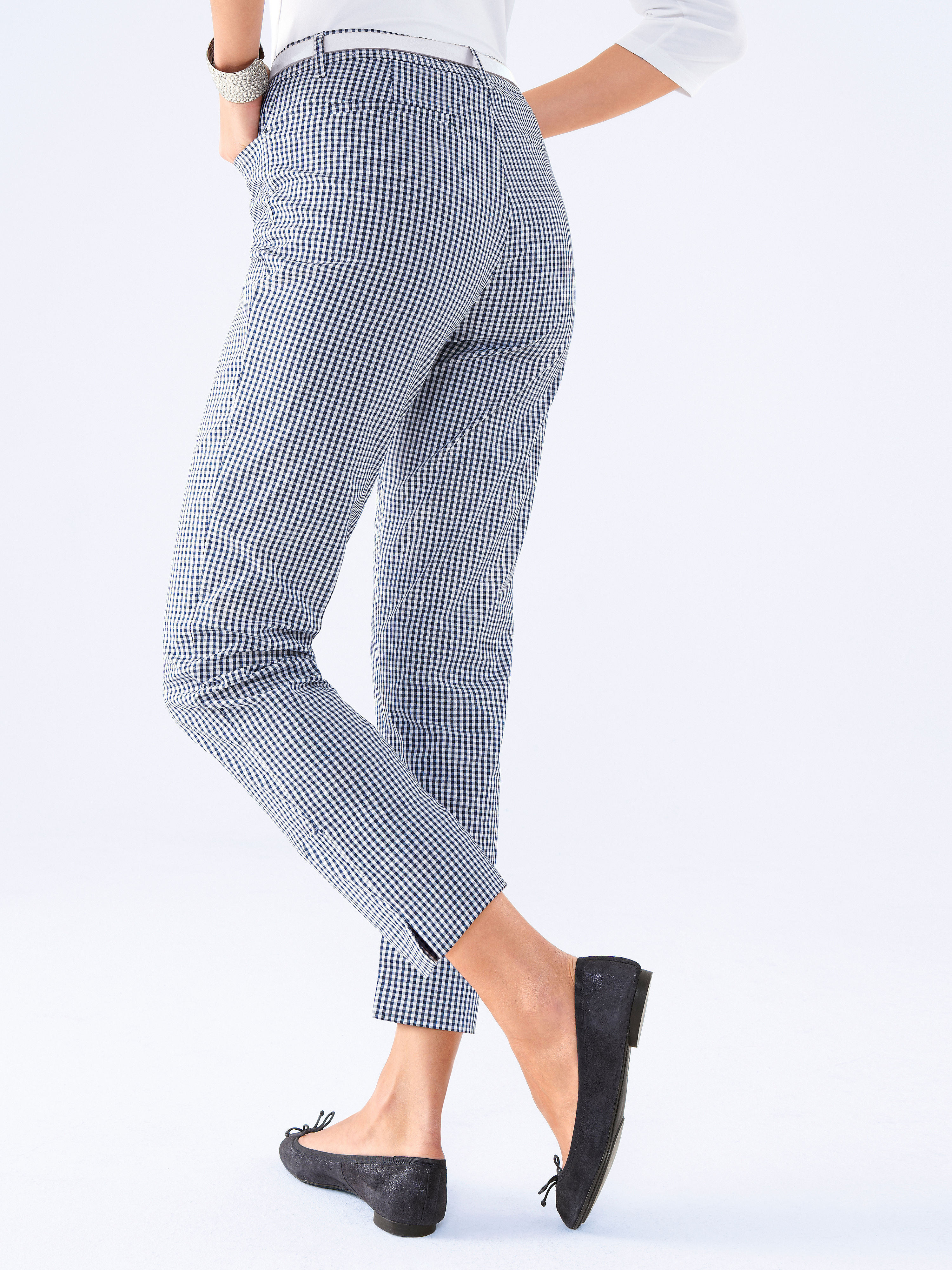 Image of Gingham check trousers Peter Hahn multicoloured