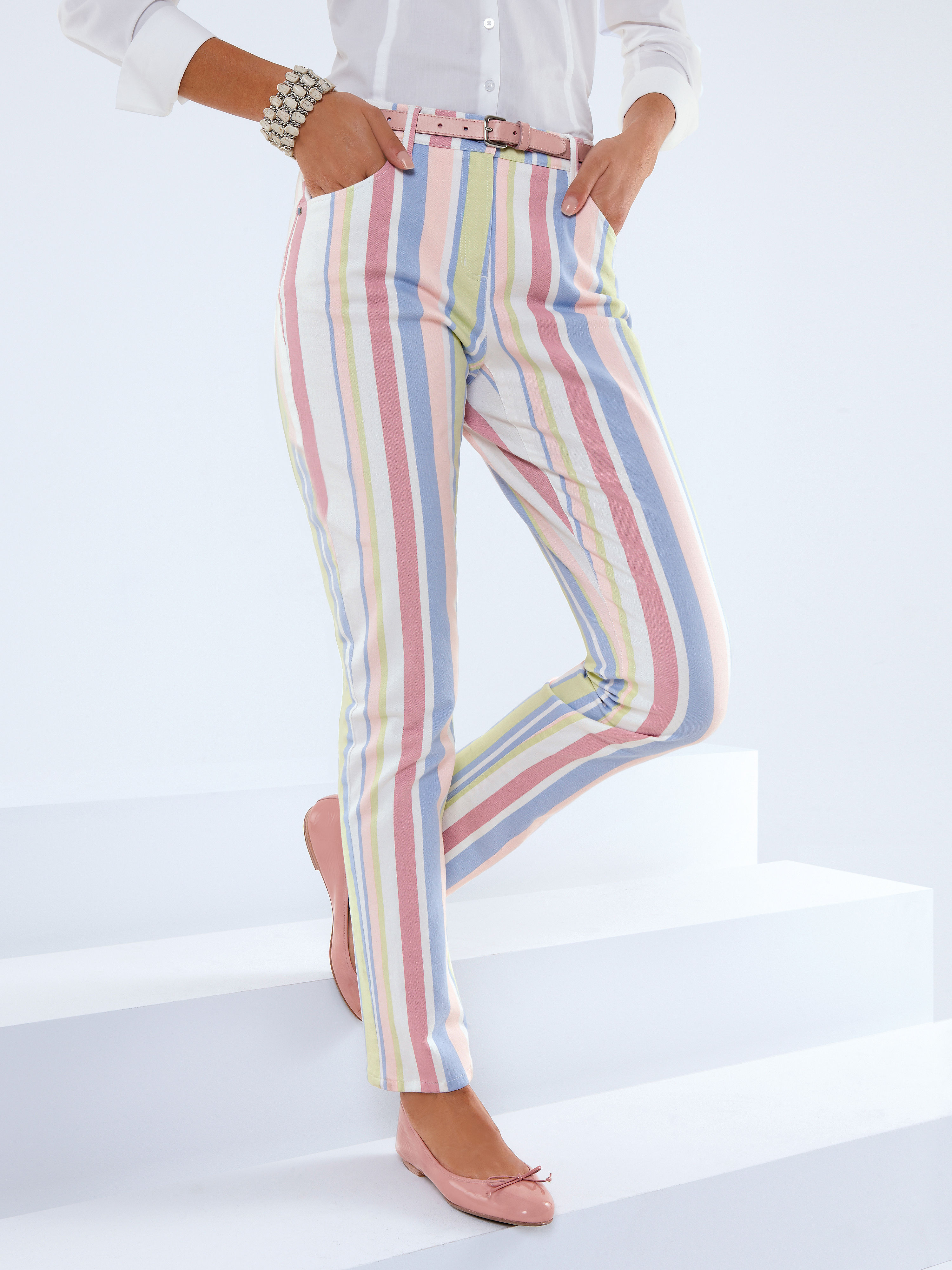Image of Striped trousers in a 5-pocket design Peter Hahn multicoloured
