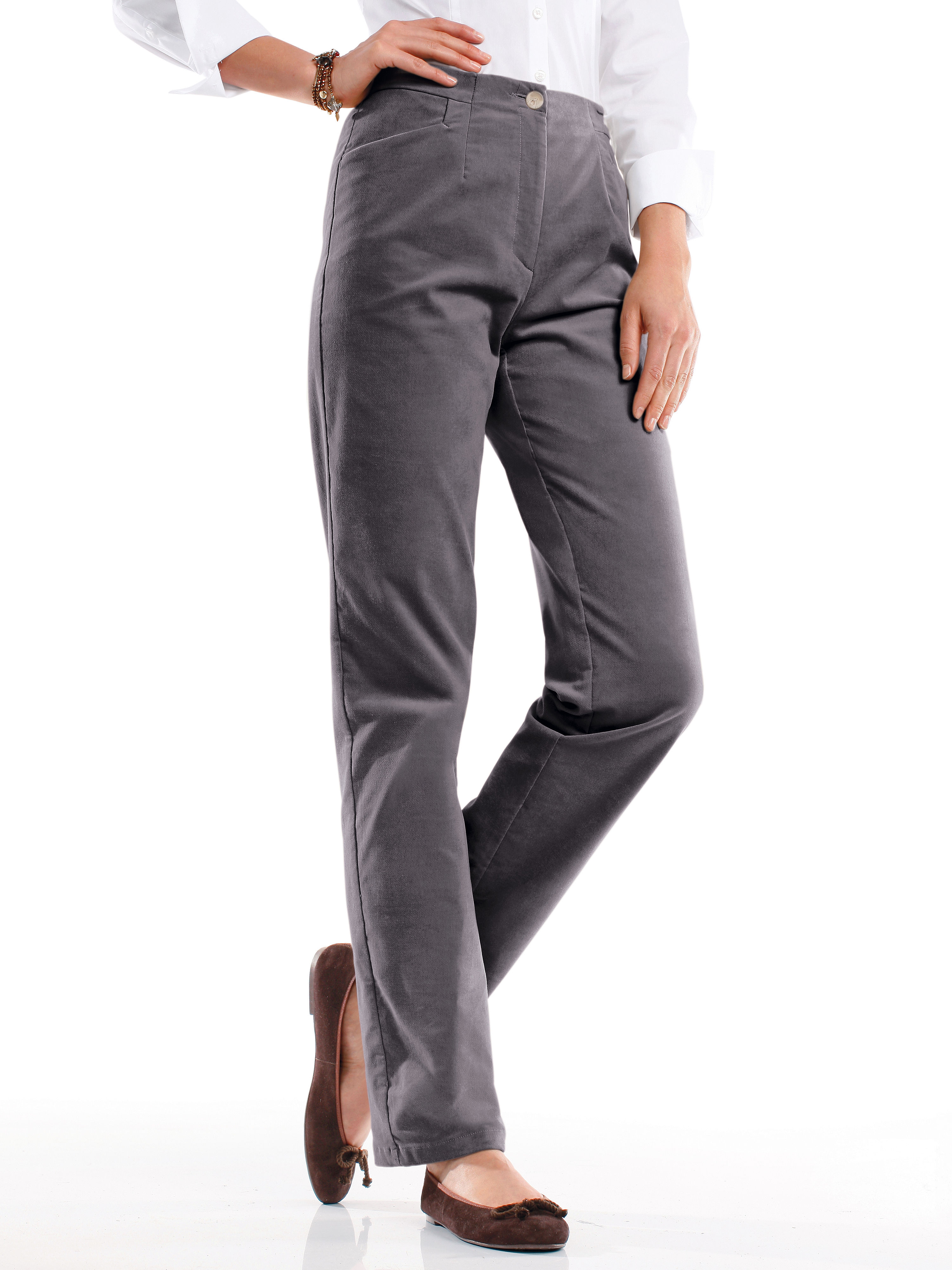 Image of Velvet trousers Peter Hahn brown size: 10