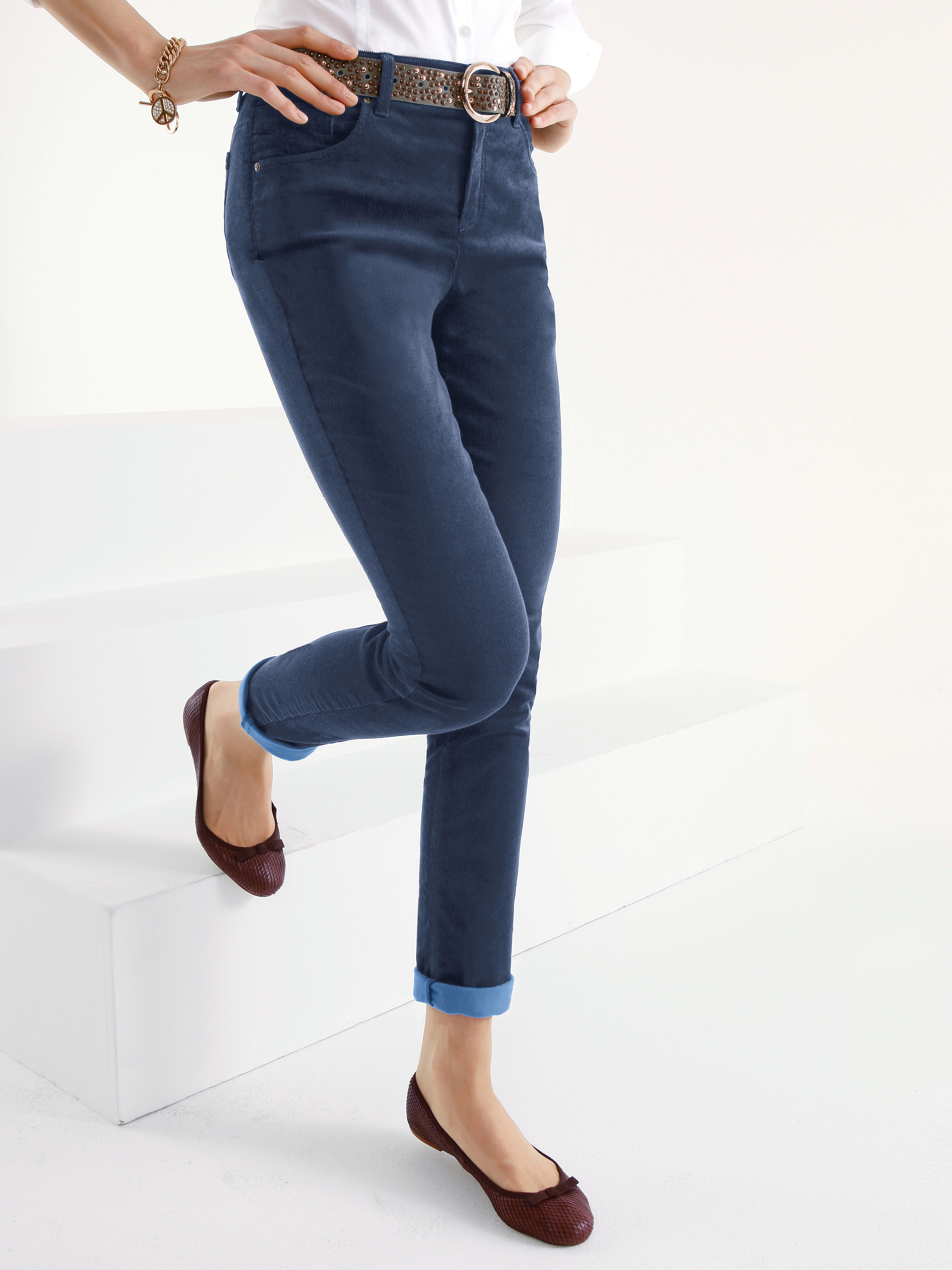 Image of Corduroy trousers Peter Hahn blue size: 12s