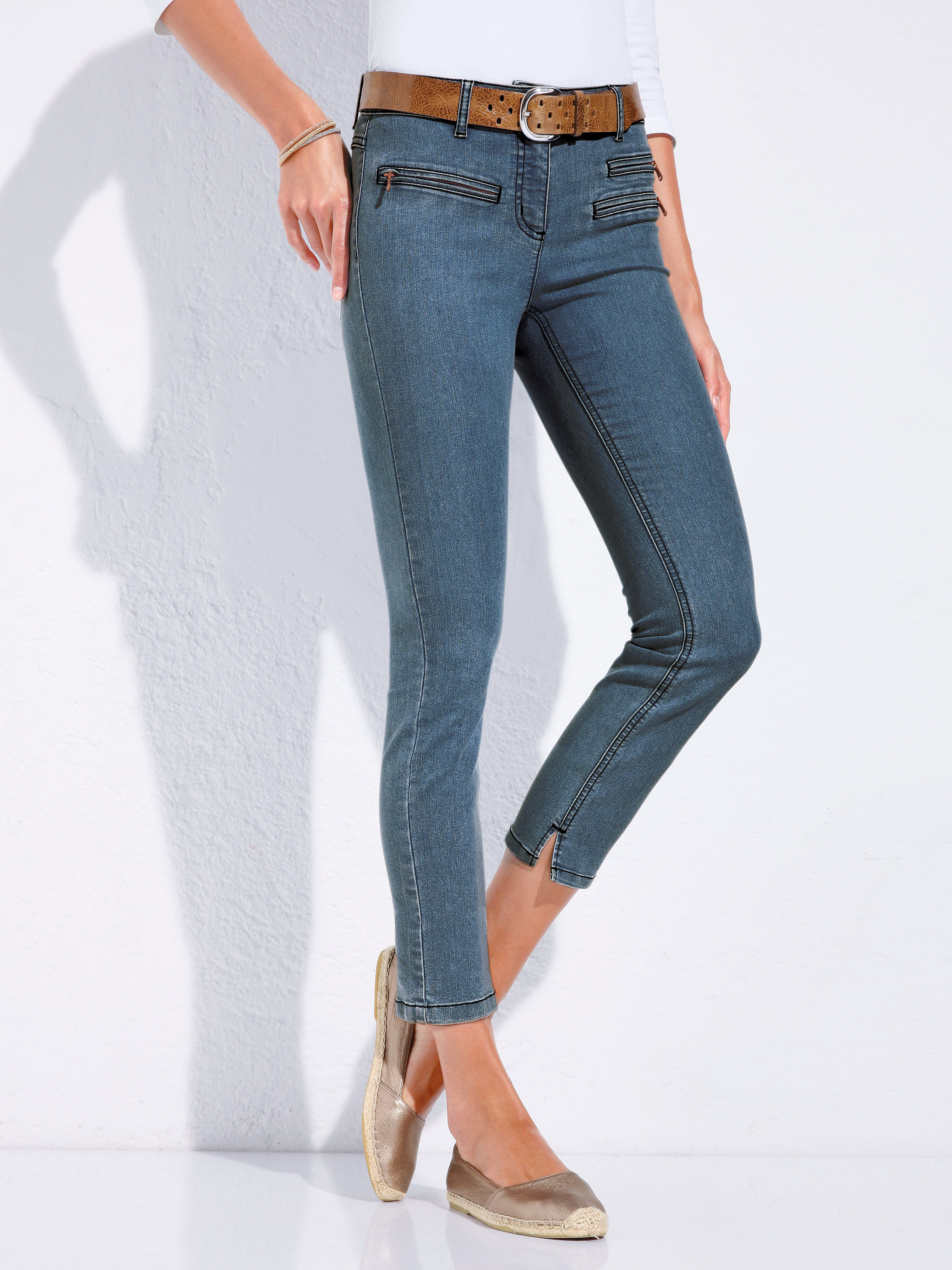 Image of 7/8-length jeans Looxent denim