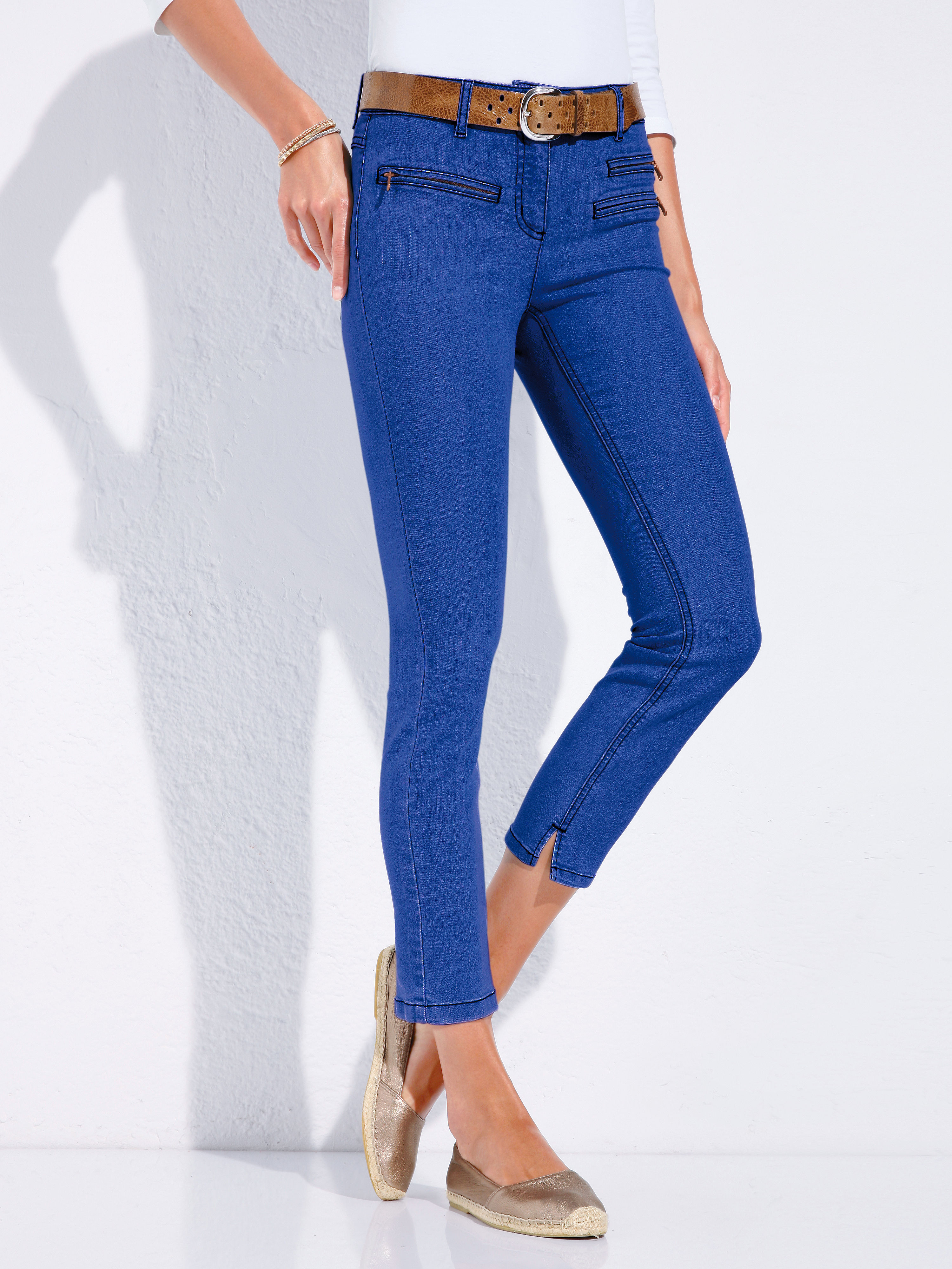 Image of 7/8-length jeans Looxent blue