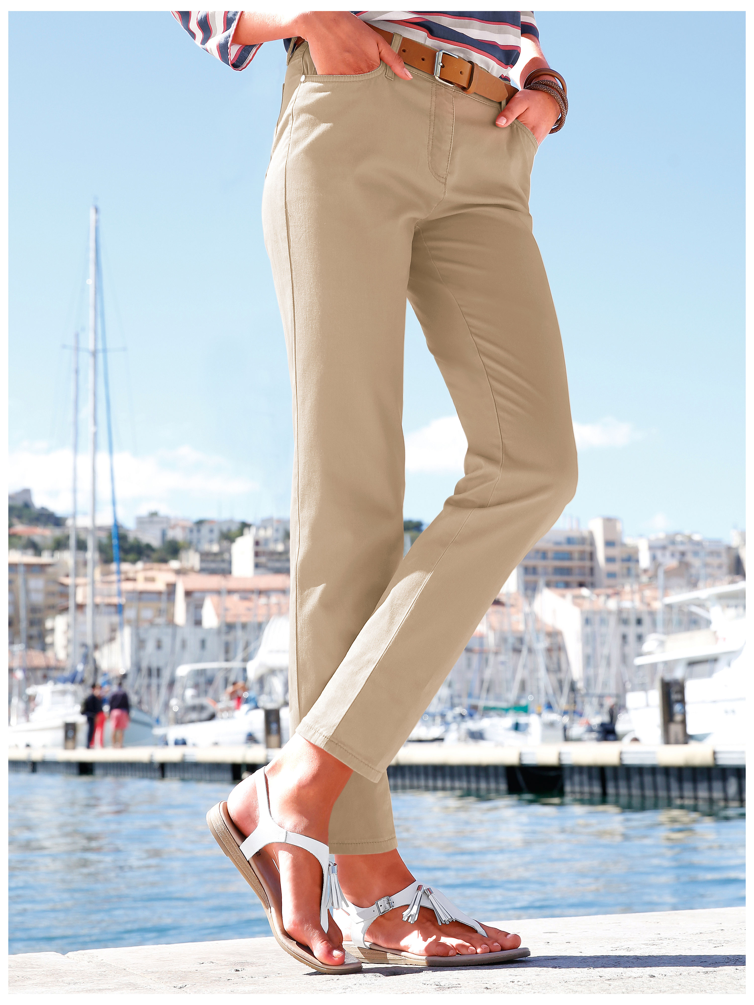 Image of Ankle-length trousers Peter Hahn beige size: 10s