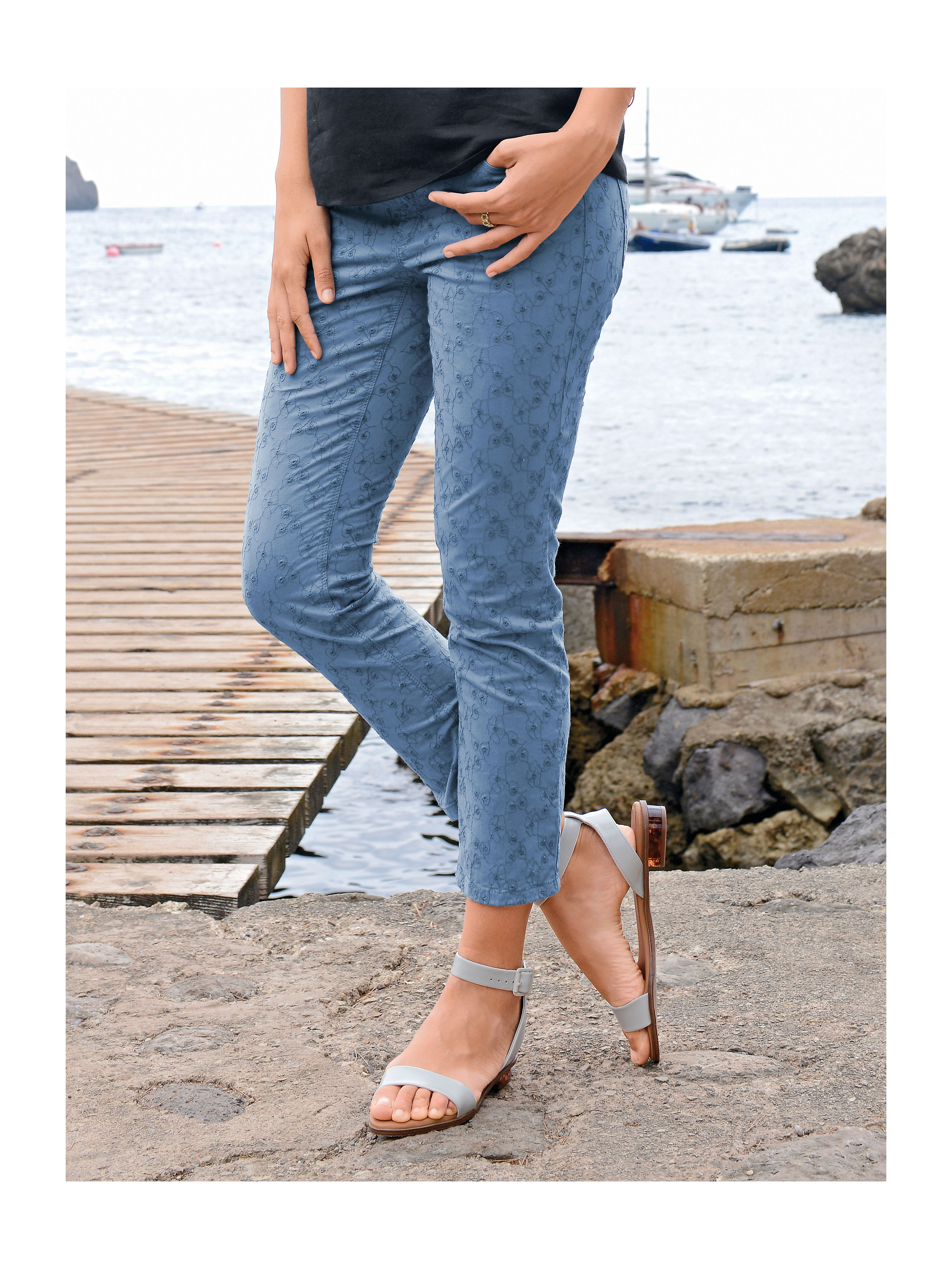 Image of 7/8 trousers Peter Hahn blue size: 10
