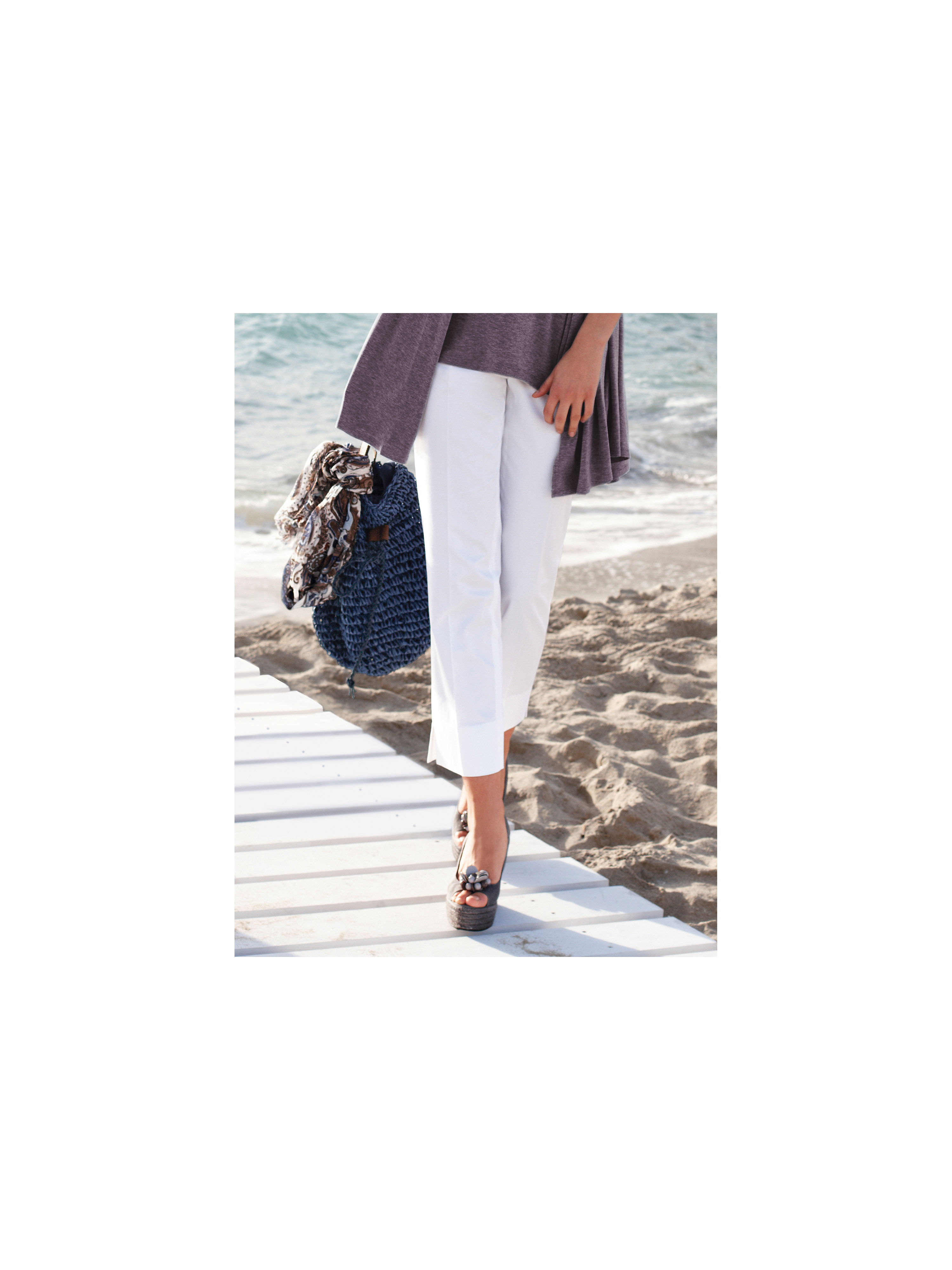 Image of Natural waist trousers Uta Raasch white