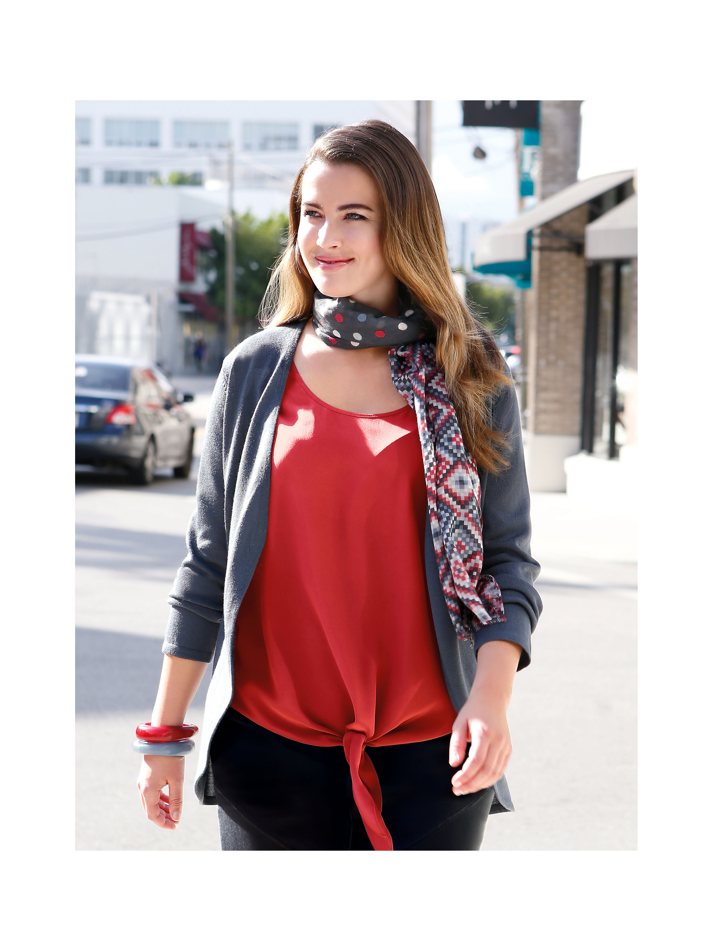 Image of Blouse in 100% silk Anna Aura red